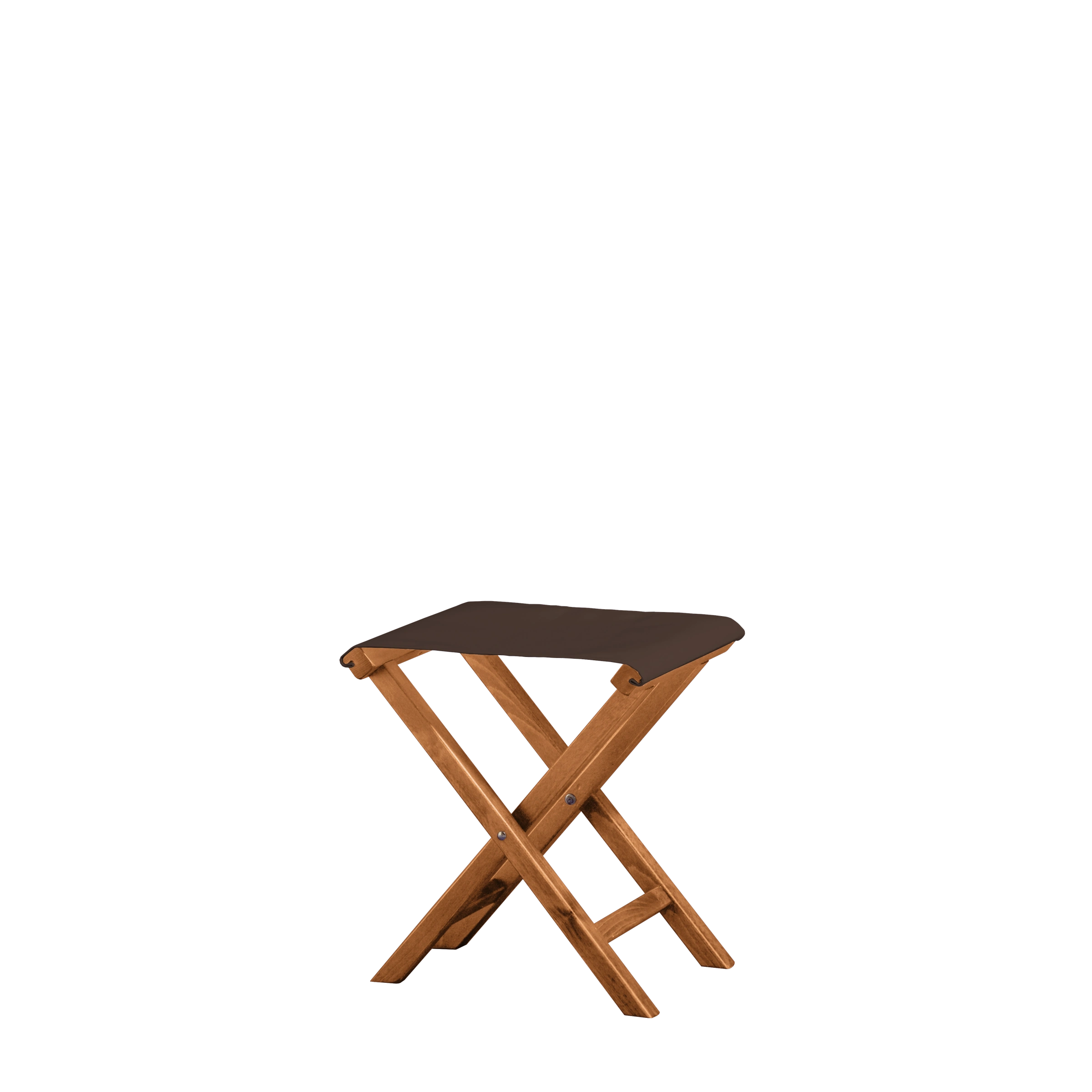 Beistellhocker Wim aus brandyfarbenem Buchenholz mit Bezug in caffé, Seitenansicht