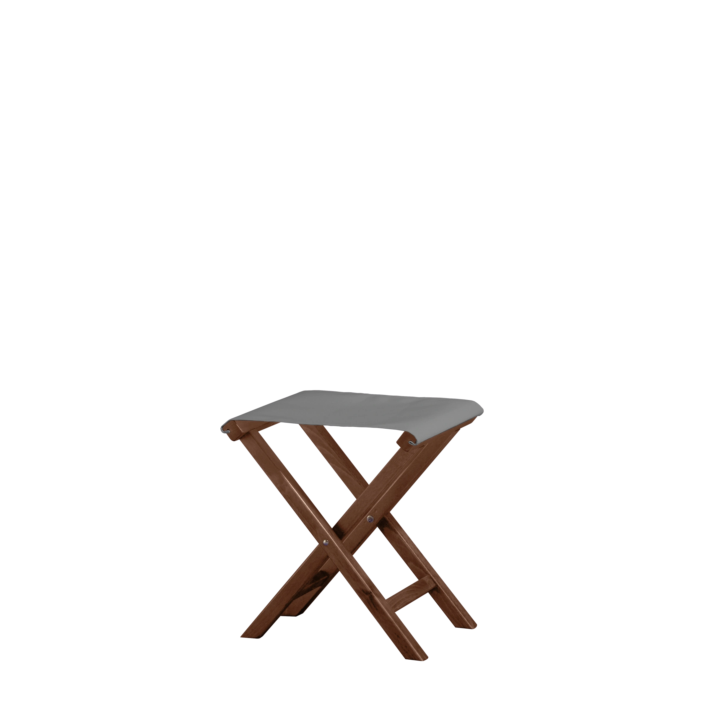 Beistellhocker Wim aus braunem Buchenholz mit anthrazitem Bezug, Seitenansicht