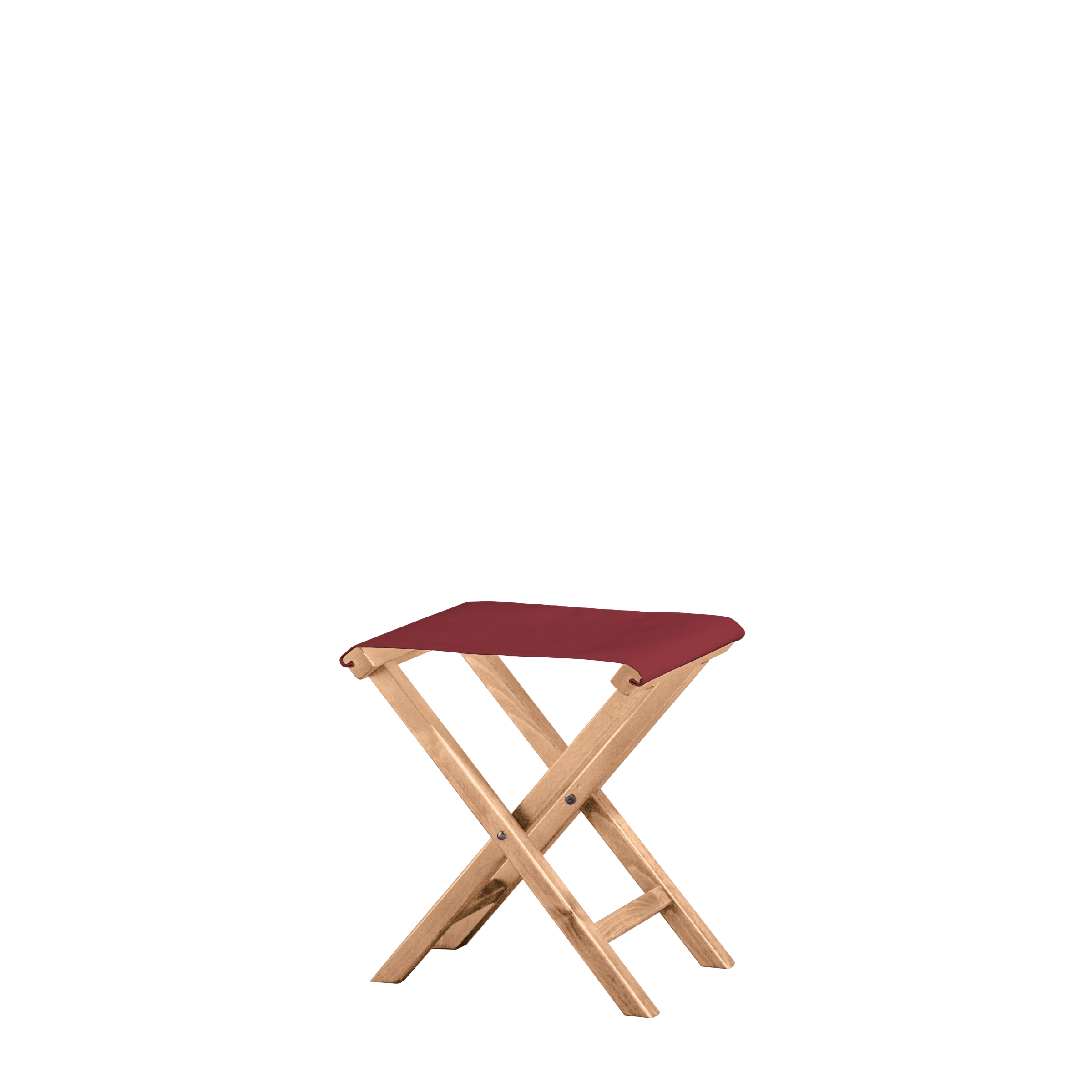 Beistellhocker Wim aus naturfarbenem Buchenholz mit Bezug in bordeaux, Seitenansicht