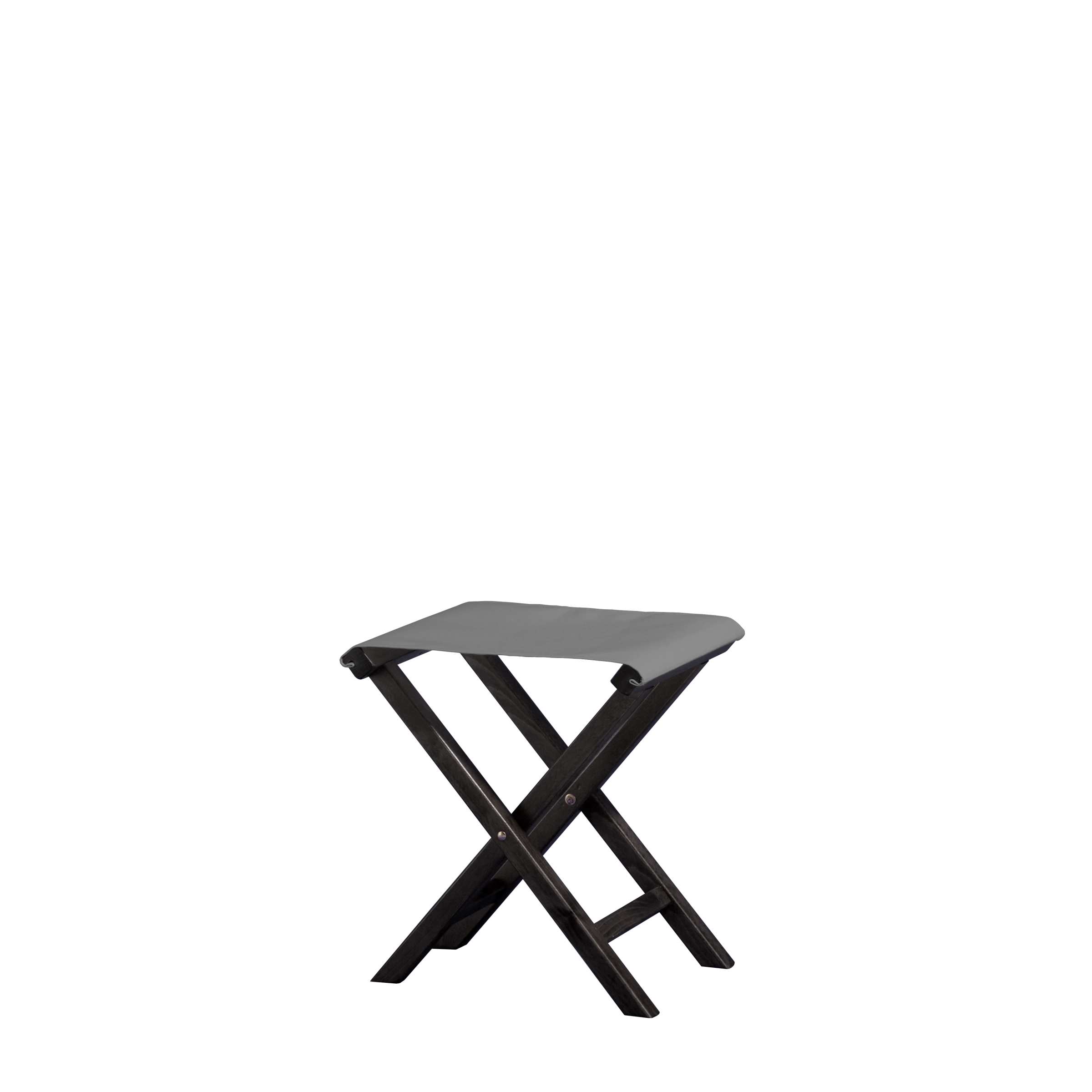 Beistellhocker Wim aus schwarzem Buchenholz mit anthrazitem Bezug, Seitenansicht