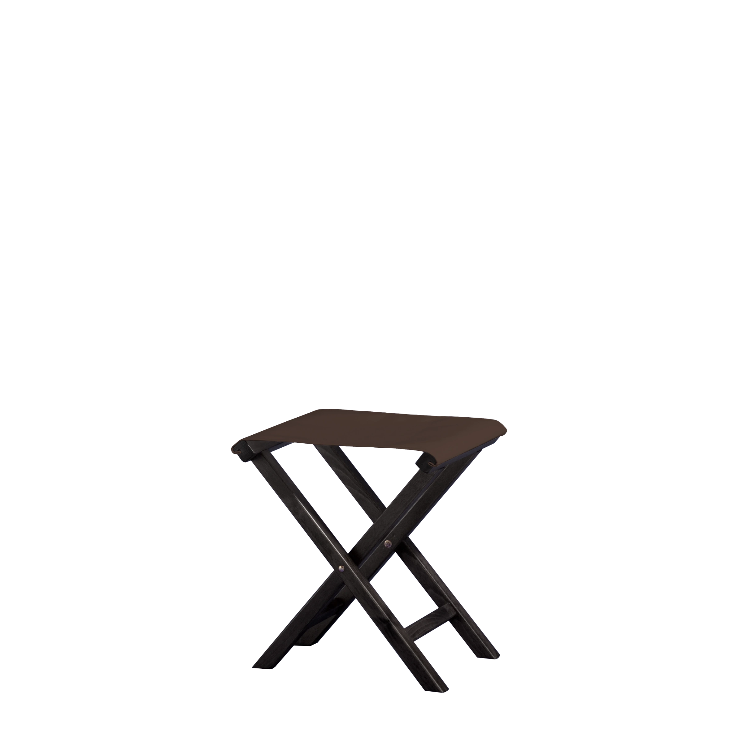 Beistellhocker Wim aus schwarzem Buchenholz mit Bezug in caffé, Seitenansicht