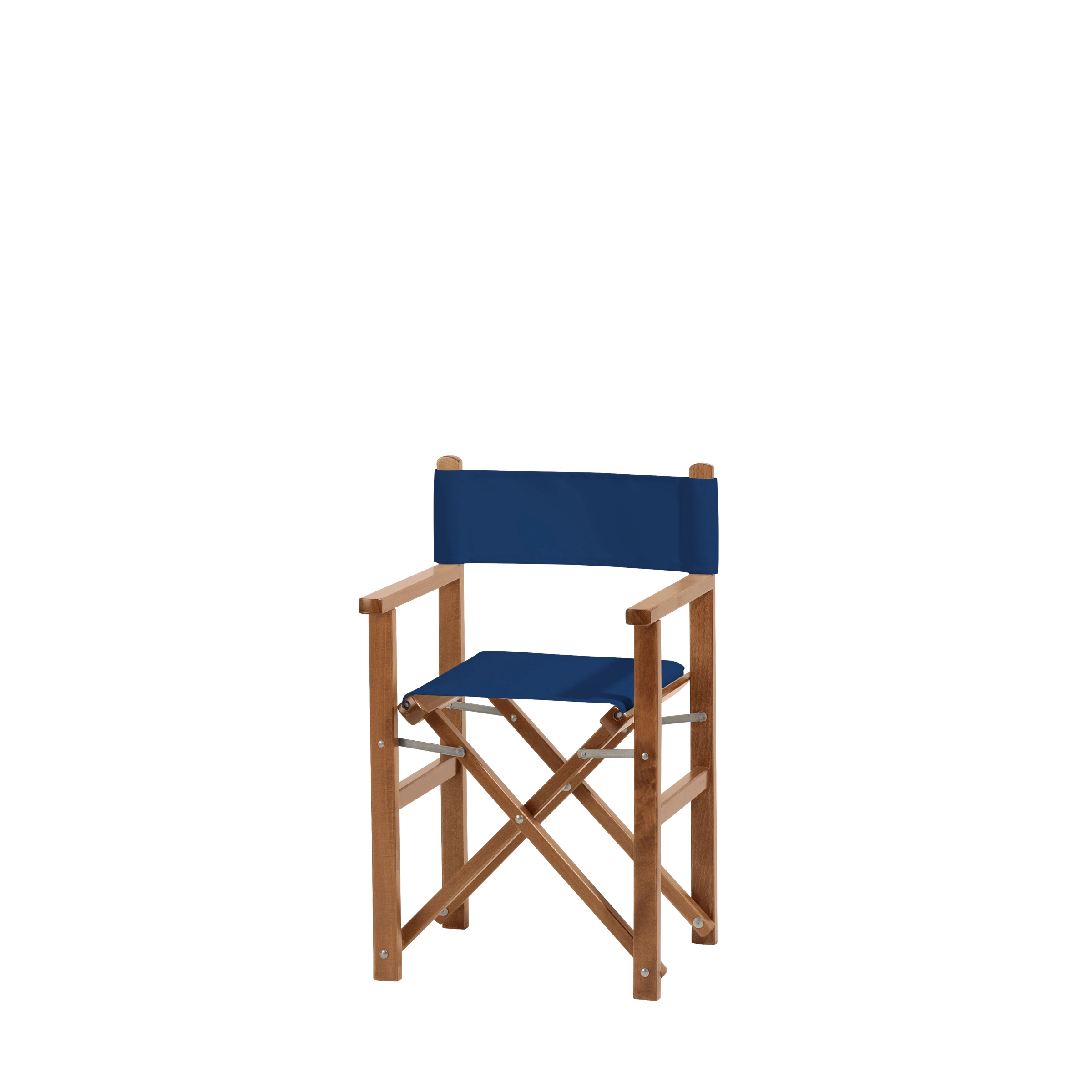 Kinderstuhl Nanni aus brandyfarbenem Buchenholz mit Bezug in marine, Seitenansicht
#Mini | Set (Farbe)_marine