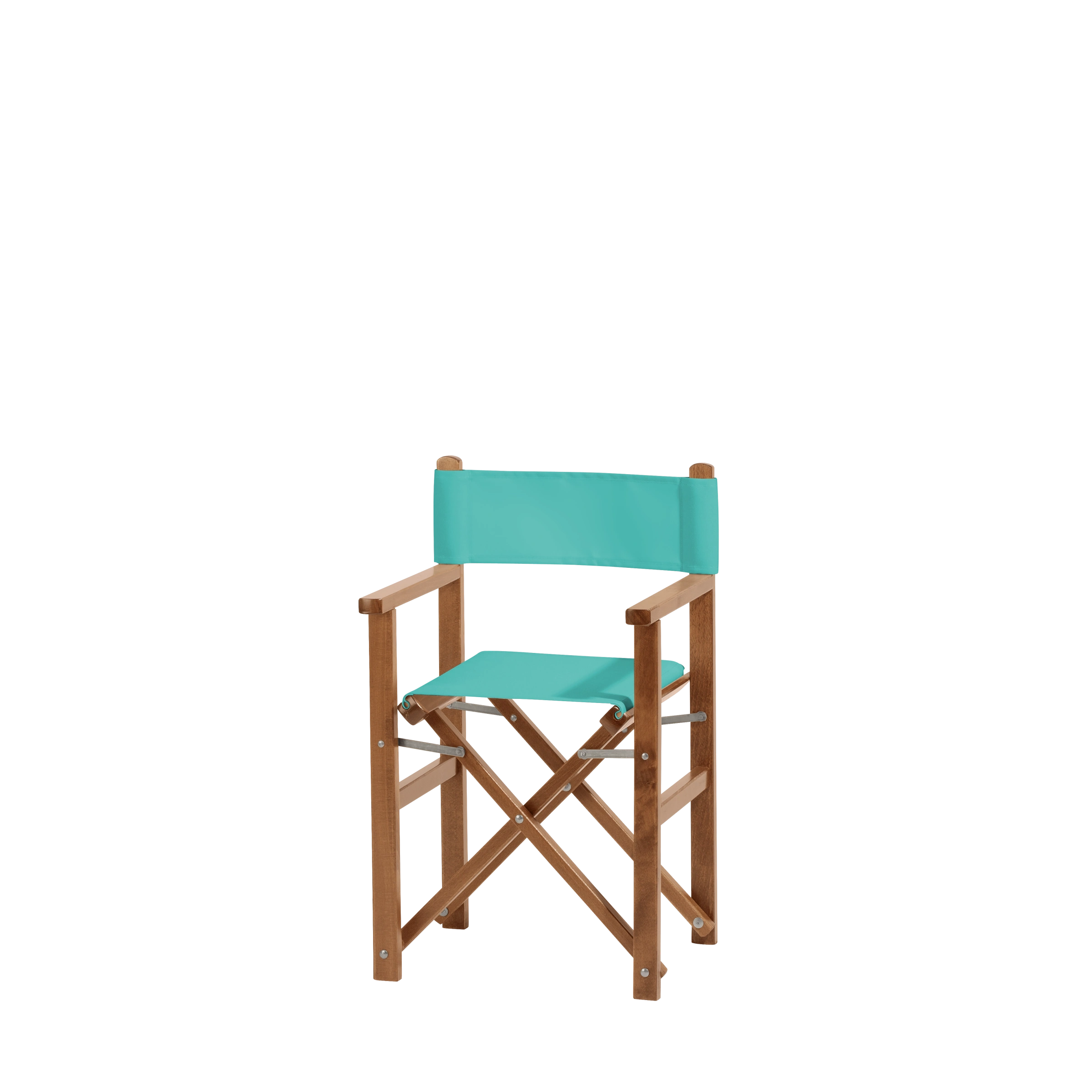 Kinderstuhl Nanni aus brandyfarbenem Buchenholz mit türkisem Bezug, Seitenansicht
#Mini | Set (Farbe)_türkis