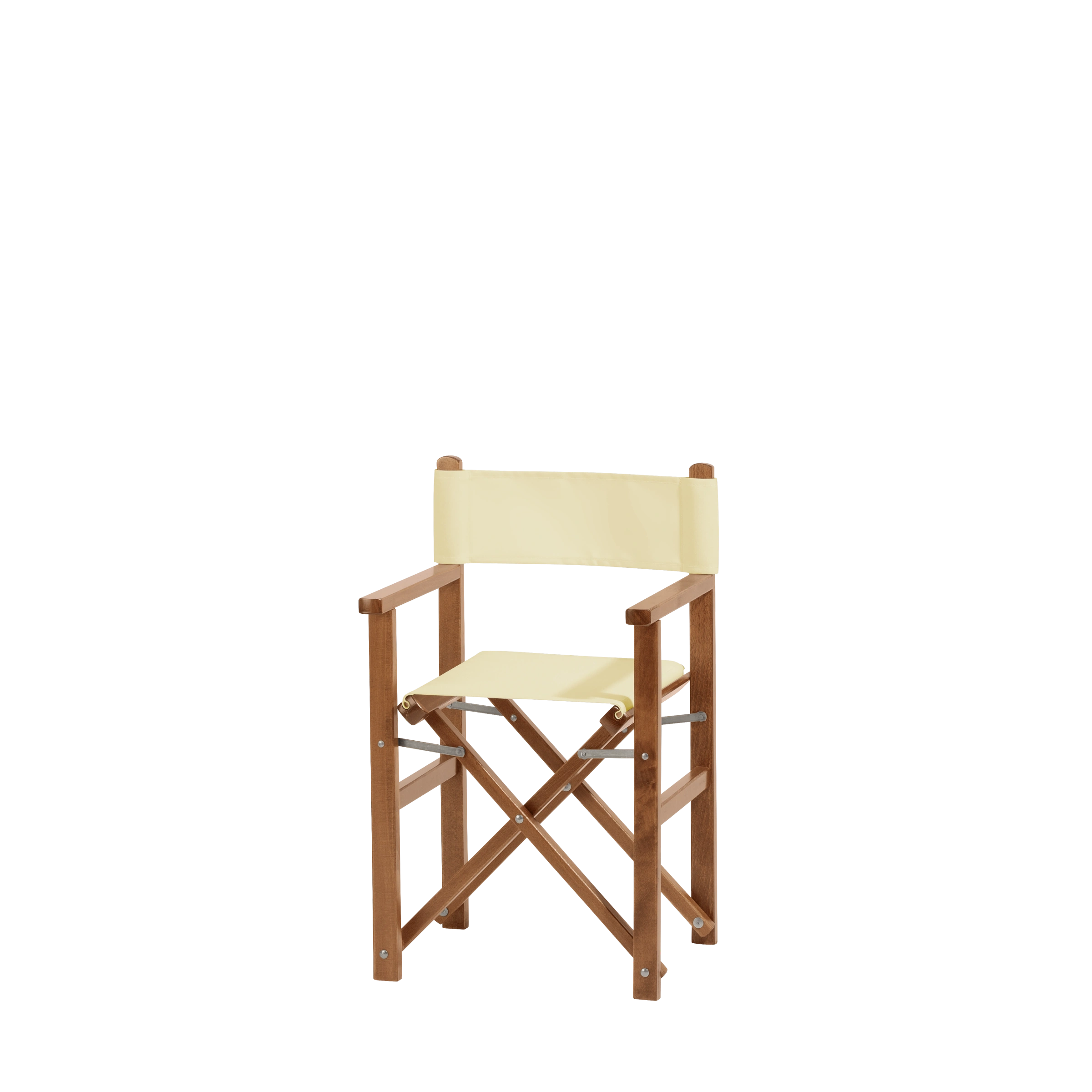 Kinderstuhl Nanni aus brandyfarbenem Buchenholz mit Bezug in vanille, Seitenansicht
#Mini | Set (Farbe)_vanille