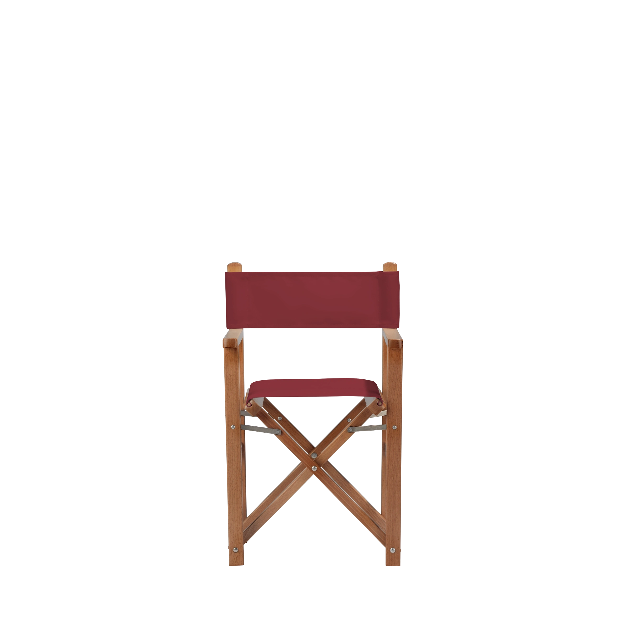 Kinderstuhl Nanni aus brandyfarbenem Buchenholz mit Bezug in bordeaux, Frontalansicht
#Mini | Set (Farbe)_bordeaux