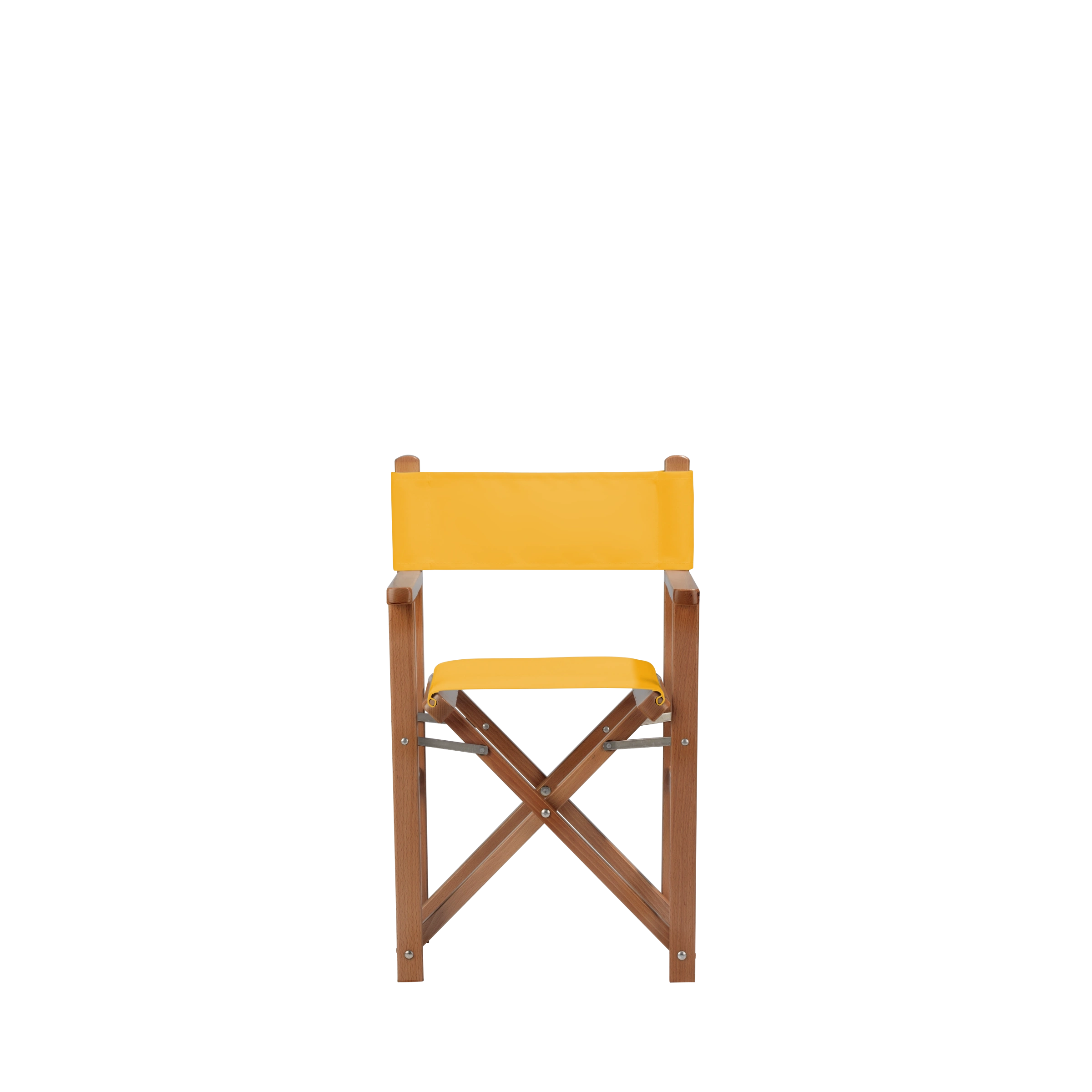 Kinderstuhl Nanni aus brandyfarbenem Buchenholz mit gelbem Bezug, Frontalansicht
#Mini | Set (Farbe)_gelb
