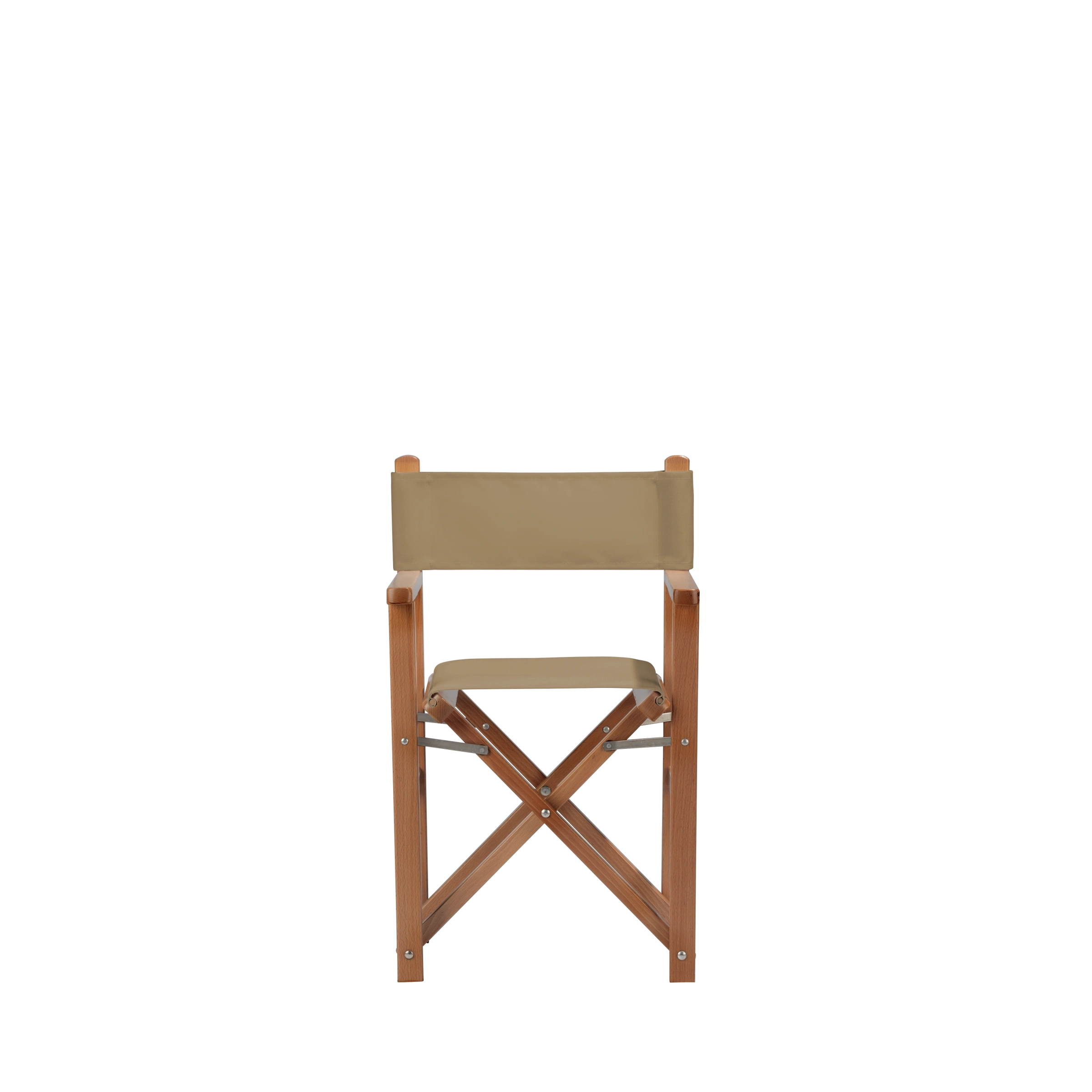 Kinderstuhl Nanni aus brandyfarbenem Buchenholz mit Bezug in grau-beige, Frontalansicht
#Mini | Set (Farbe)_grau-beige