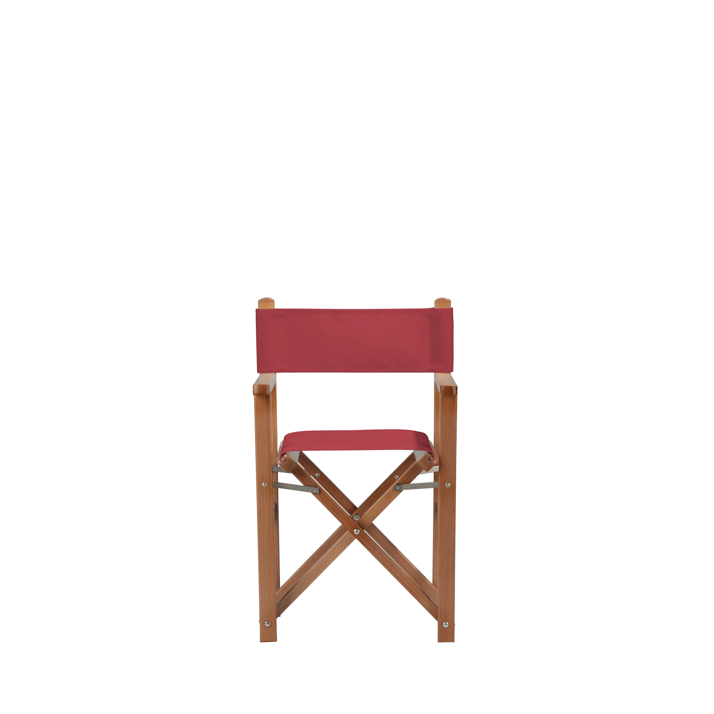 Kinderstuhl Nanni aus brandyfarbenem Buchenholz mit rotem Bezug, Frontalansicht
#Mini | Set (Farbe)_rot