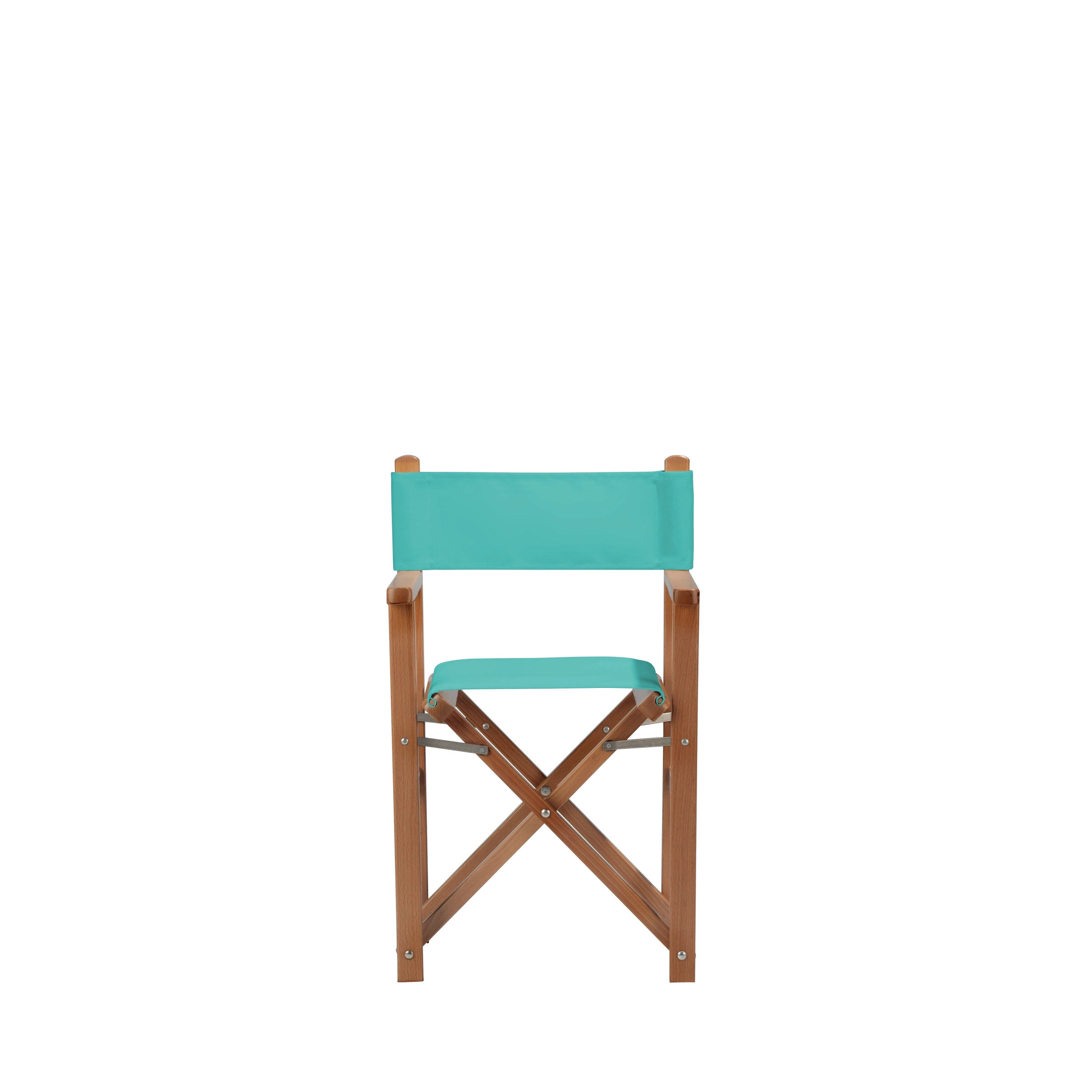 Kinderstuhl Nanni aus brandyfarbenem Buchenholz mit türkisem Bezug, Frontalansicht
#Mini | Set (Farbe)_türkis