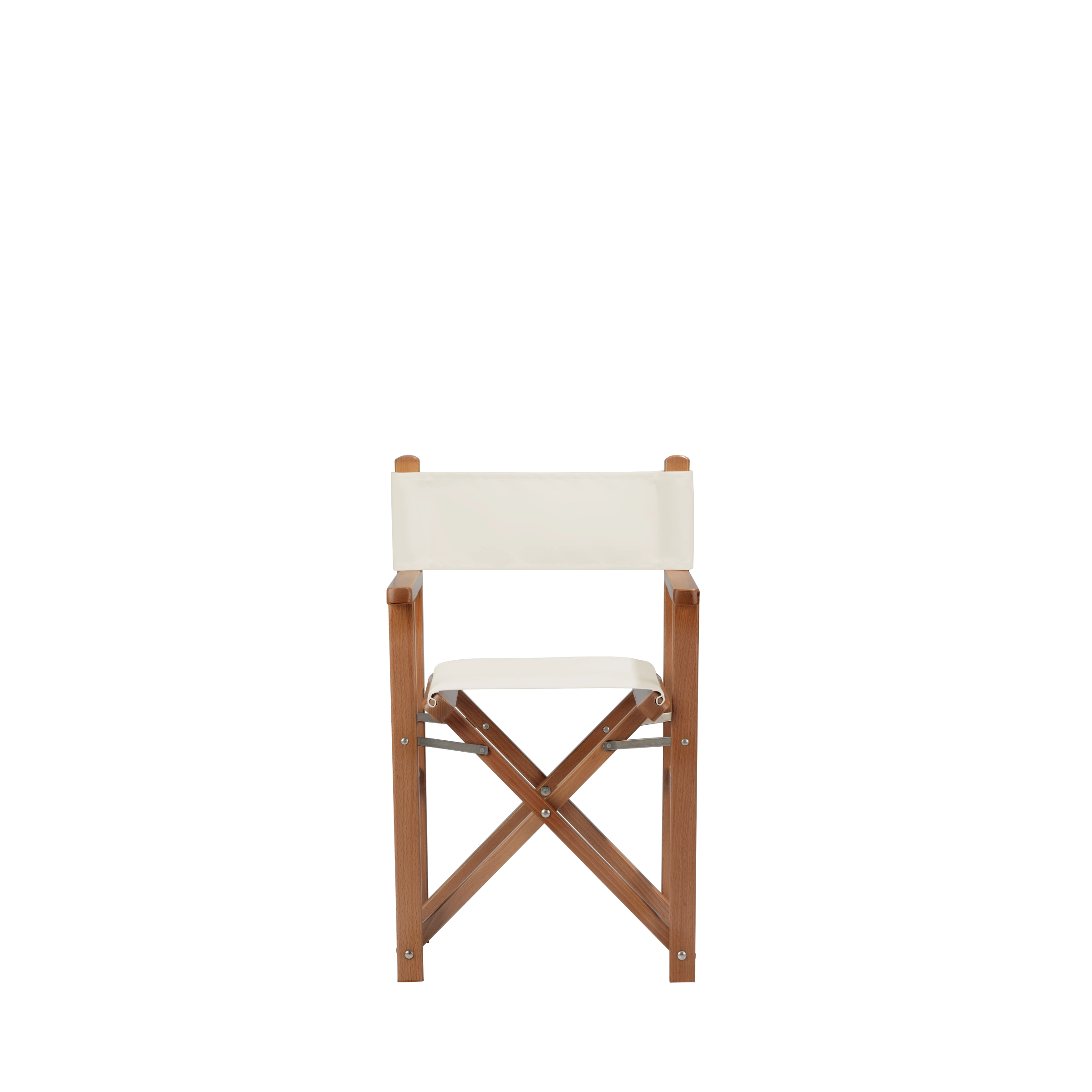 Kinderstuhl Nanni aus brandyfarbenem Buchenholz mit weißem Bezug, Frontalansicht
#Mini | Set (Farbe)_weiß