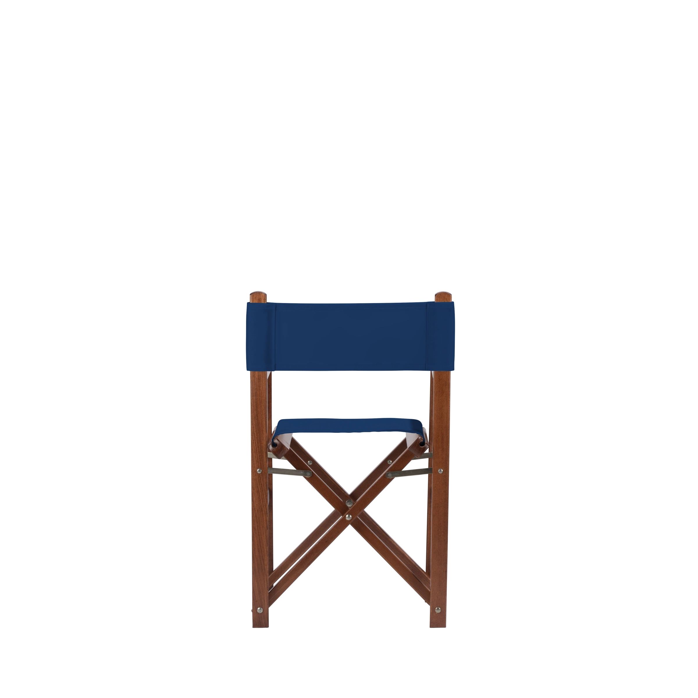 Kinderstuhl Nanni aus braunem Buchenholz mit Bezug in marine, Rückansicht
#Mini | Set (Farbe)_marine