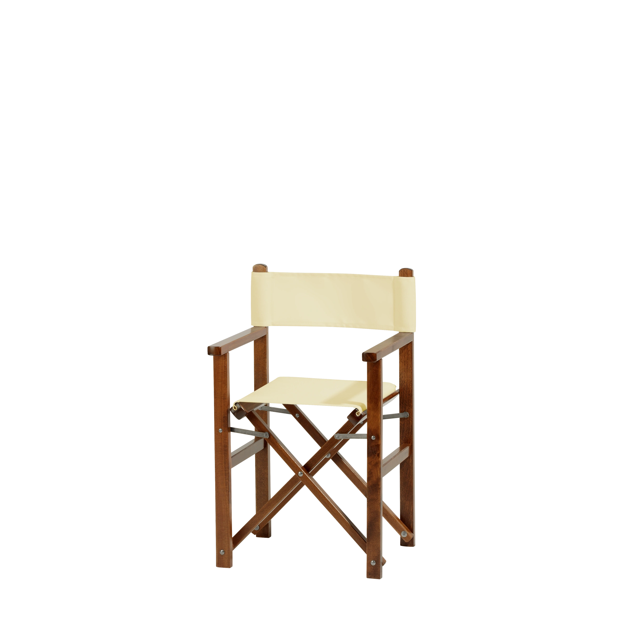 Kinderstuhl Nanni aus braunem Buchenholz mit Bezug in vanille, Seitenansicht
#Mini | Set (Farbe)_vanille