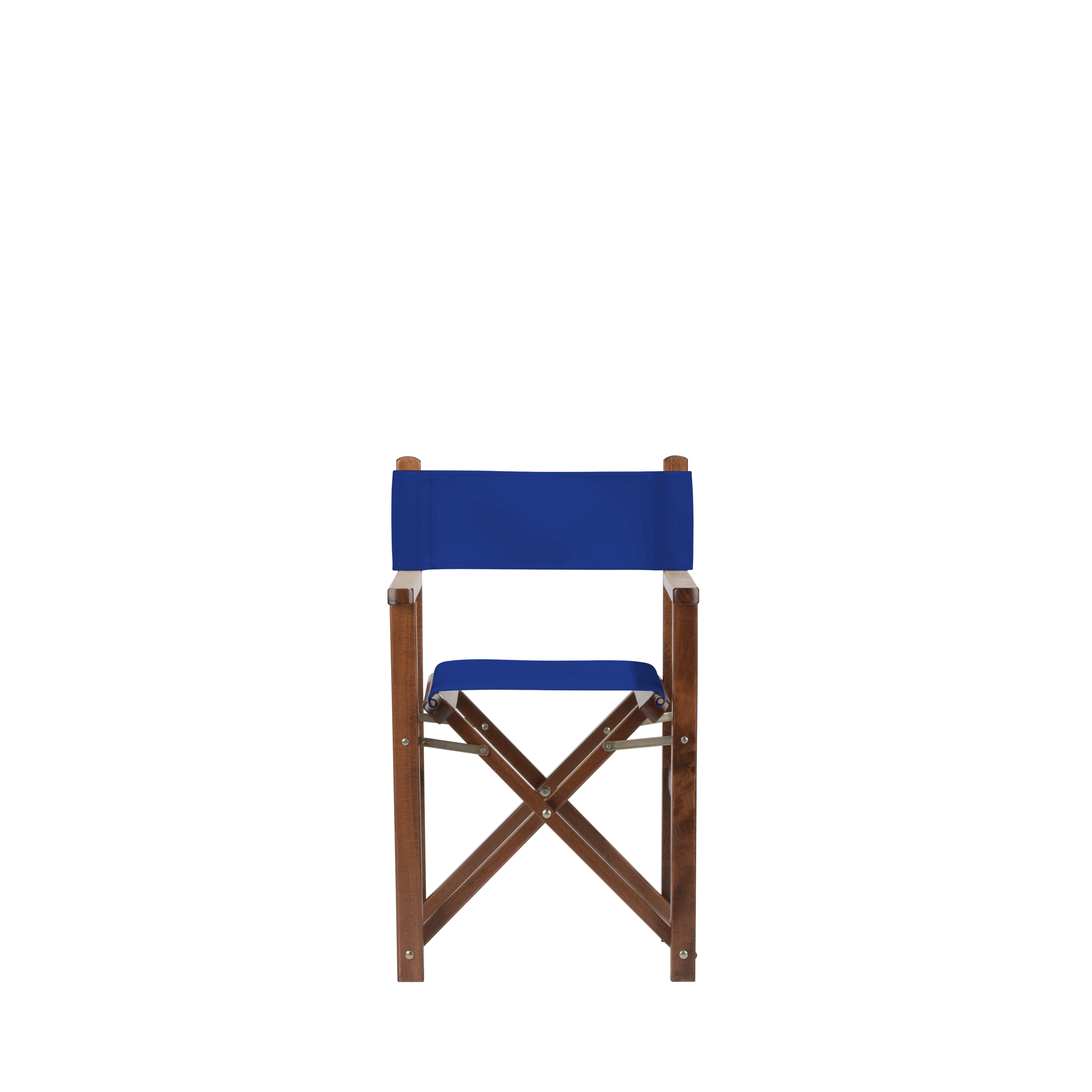 Kinderstuhl Nanni aus braunem Buchenholz mit dunkelblauem Bezug, Frontalansicht
#Mini | Set (Farbe)_dunkelblau