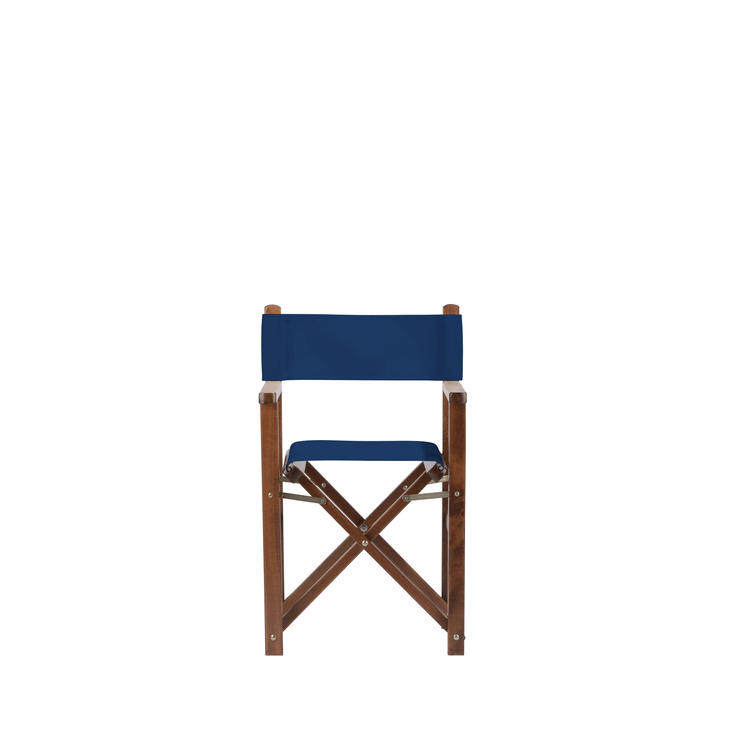 Kinderstuhl Nanni aus braunem Buchenholz mit Bezug in marine, Frontalansicht
#Mini | Set (Farbe)_marine