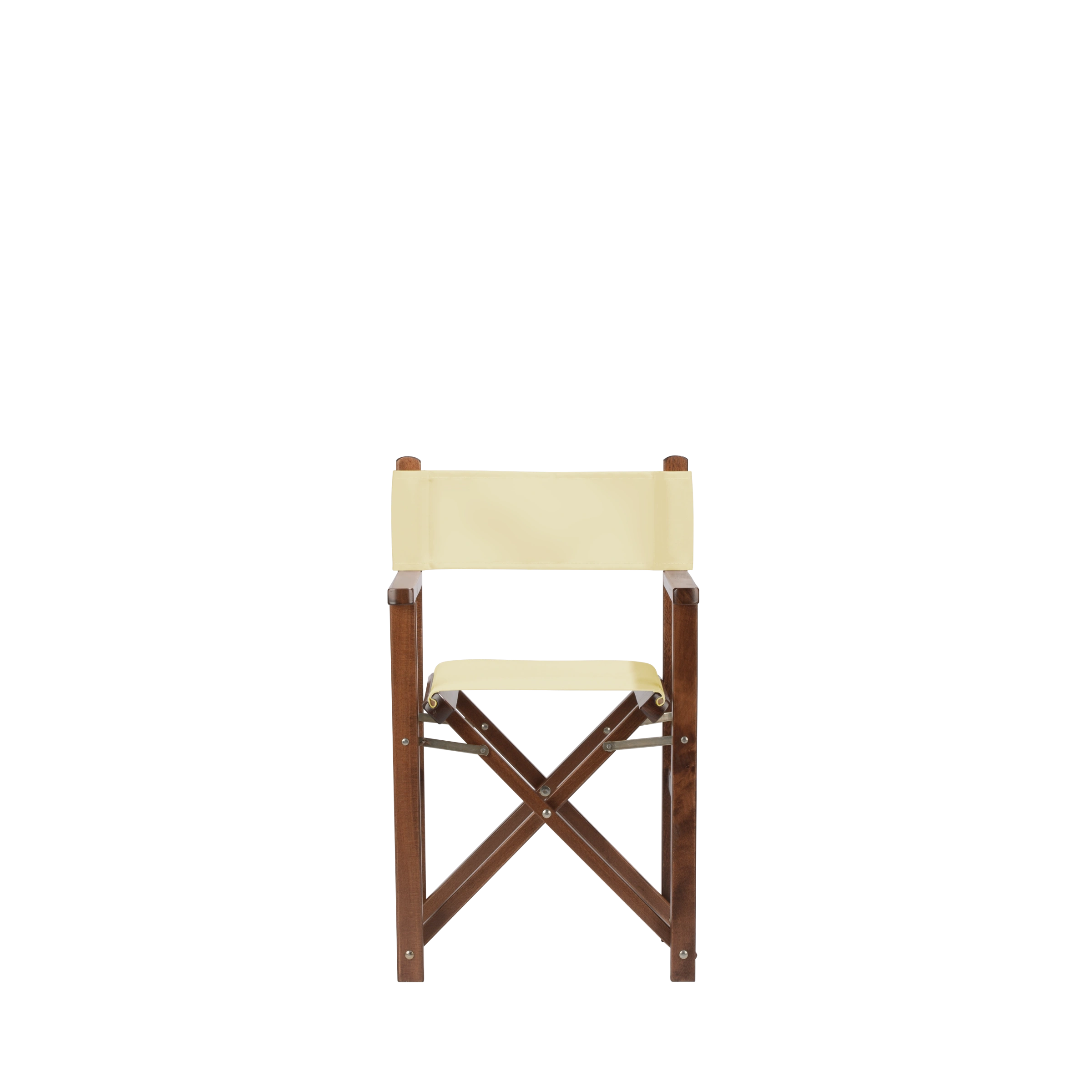 Kinderstuhl Nanni aus braunem Buchenholz mit Bezug in vanille, Frontalansicht
#Mini | Set (Farbe)_vanille