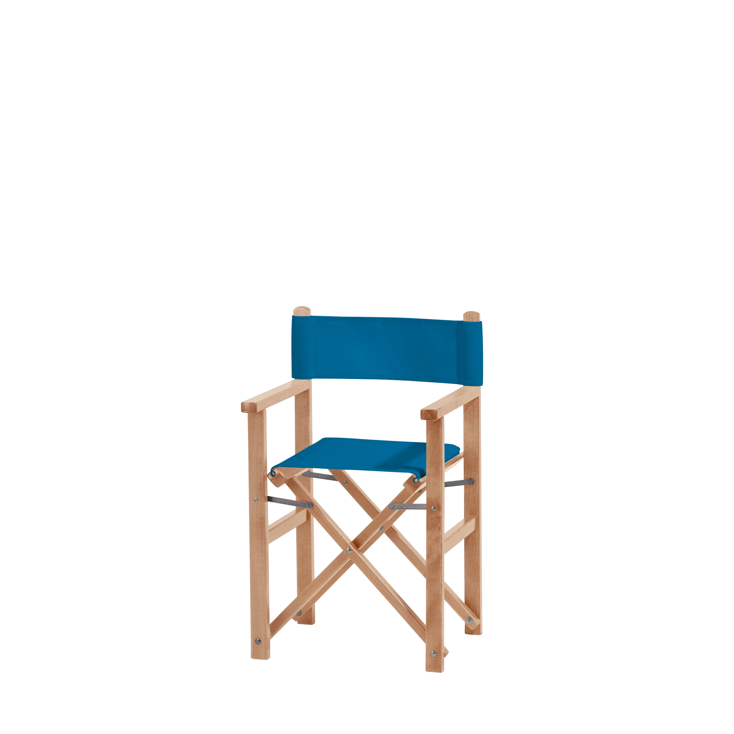 Kinderstuhl Nanni aus naturfarbenem Buchenholz mit blauem Bezug, Seitenansicht
#Mini | Set (Farbe)_blau