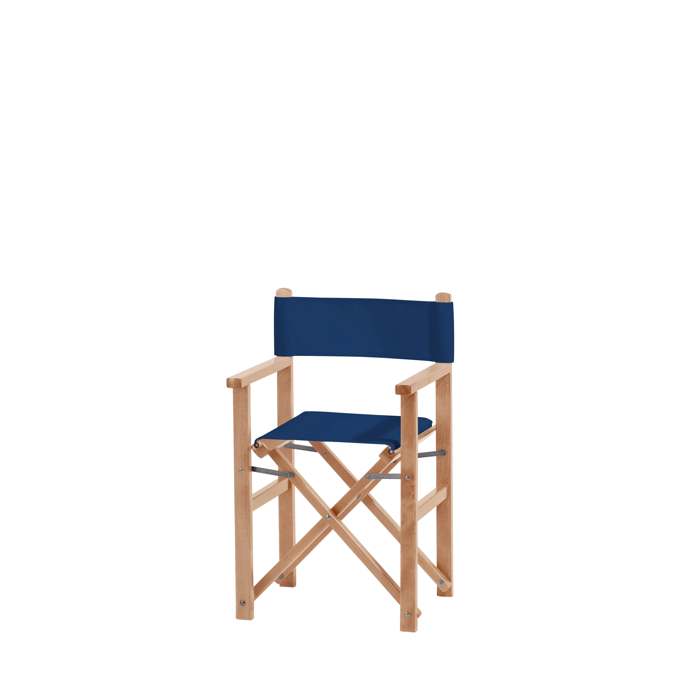 Kinderstuhl Nanni aus naturfarbenem Buchenholz mit Bezug in marine, Seitenansicht
#Mini | Set (Farbe)_marine