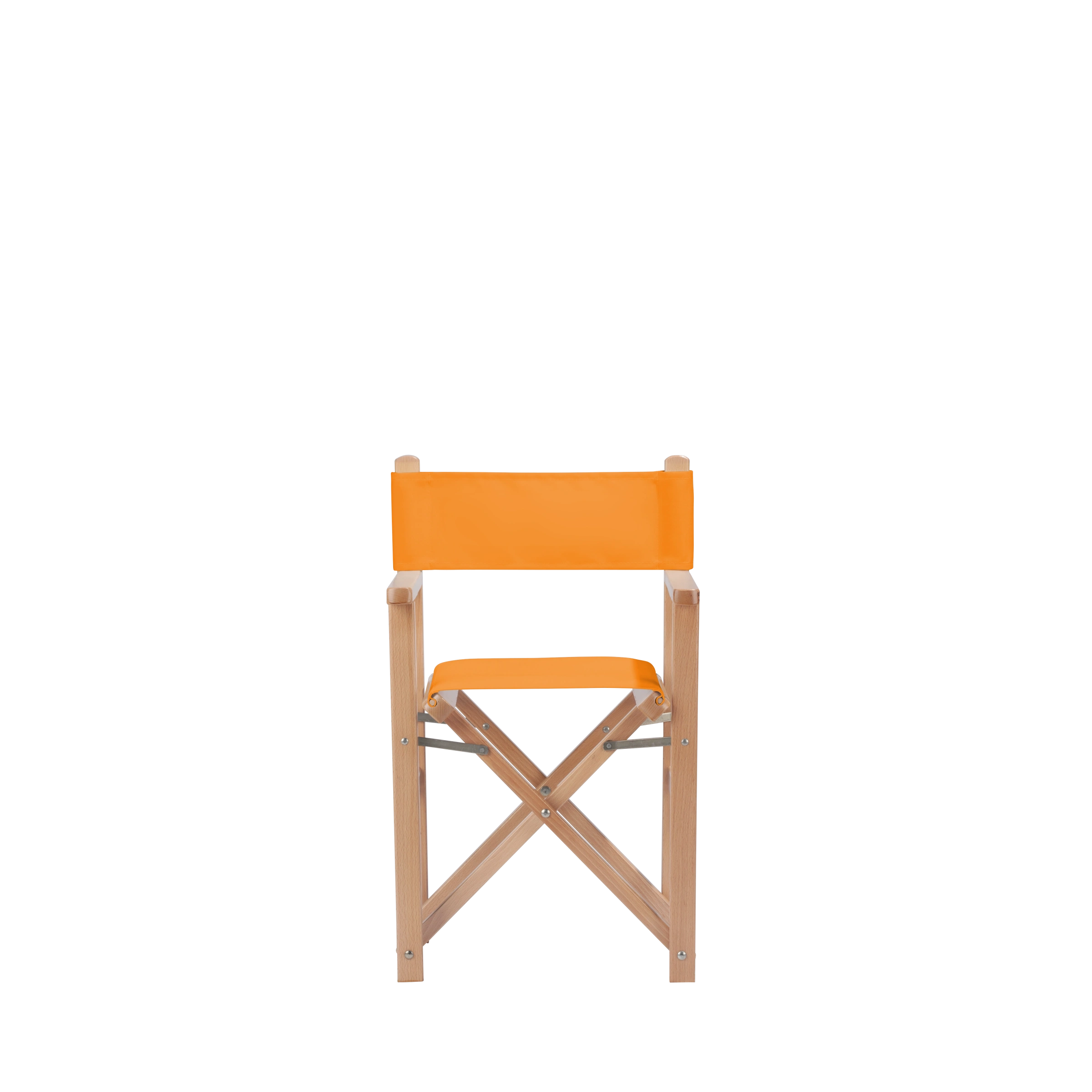 Kinderstuhl Nanni aus naturfarbenem Buchenholz mit Bezug in mandarine, Frontalansicht
#Mini | Set (Farbe)_mandarine