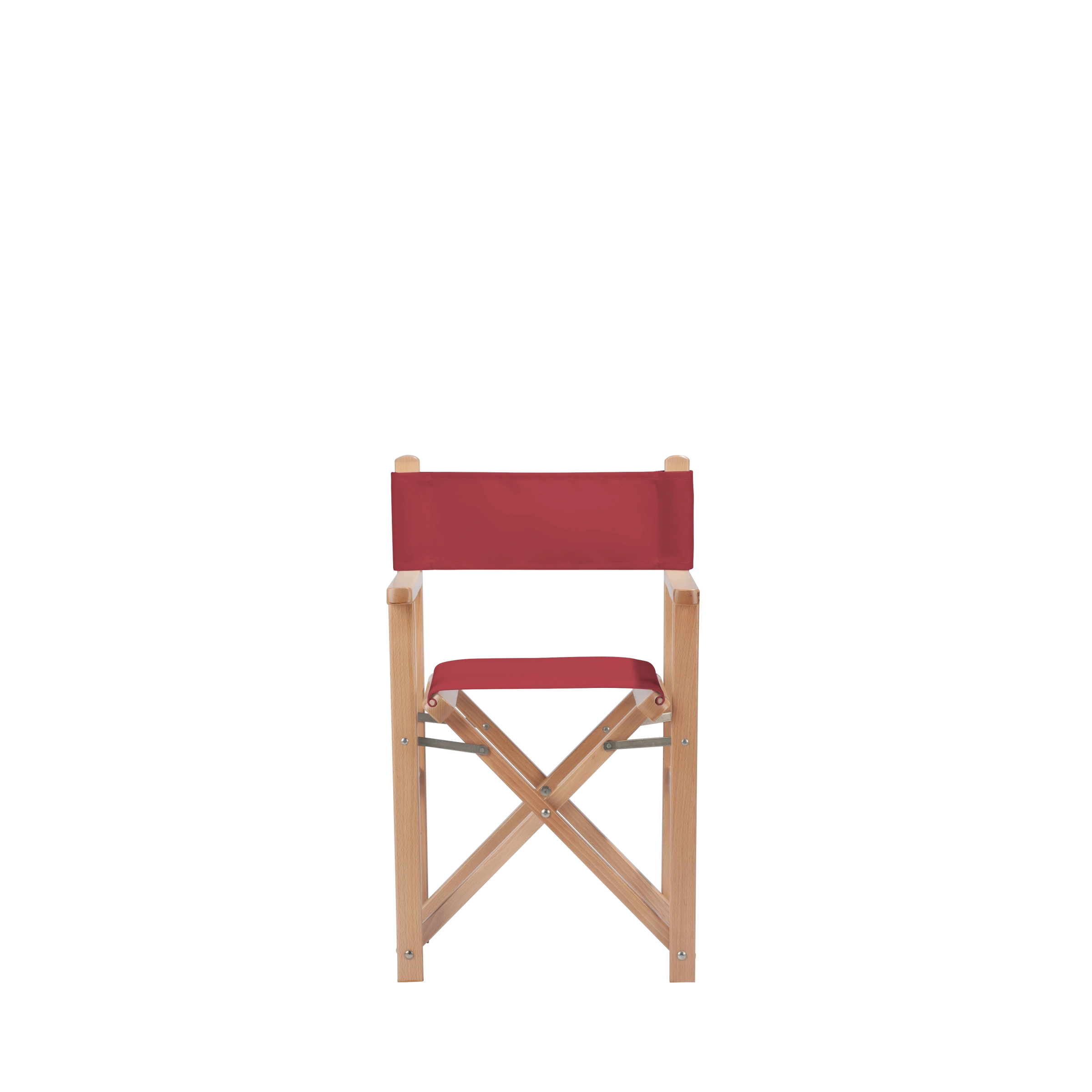 Kinderstuhl Nanni aus naturfarbenem Buchenholz mit rotem Bezug, Frontalansicht
#Mini | Set (Farbe)_rot