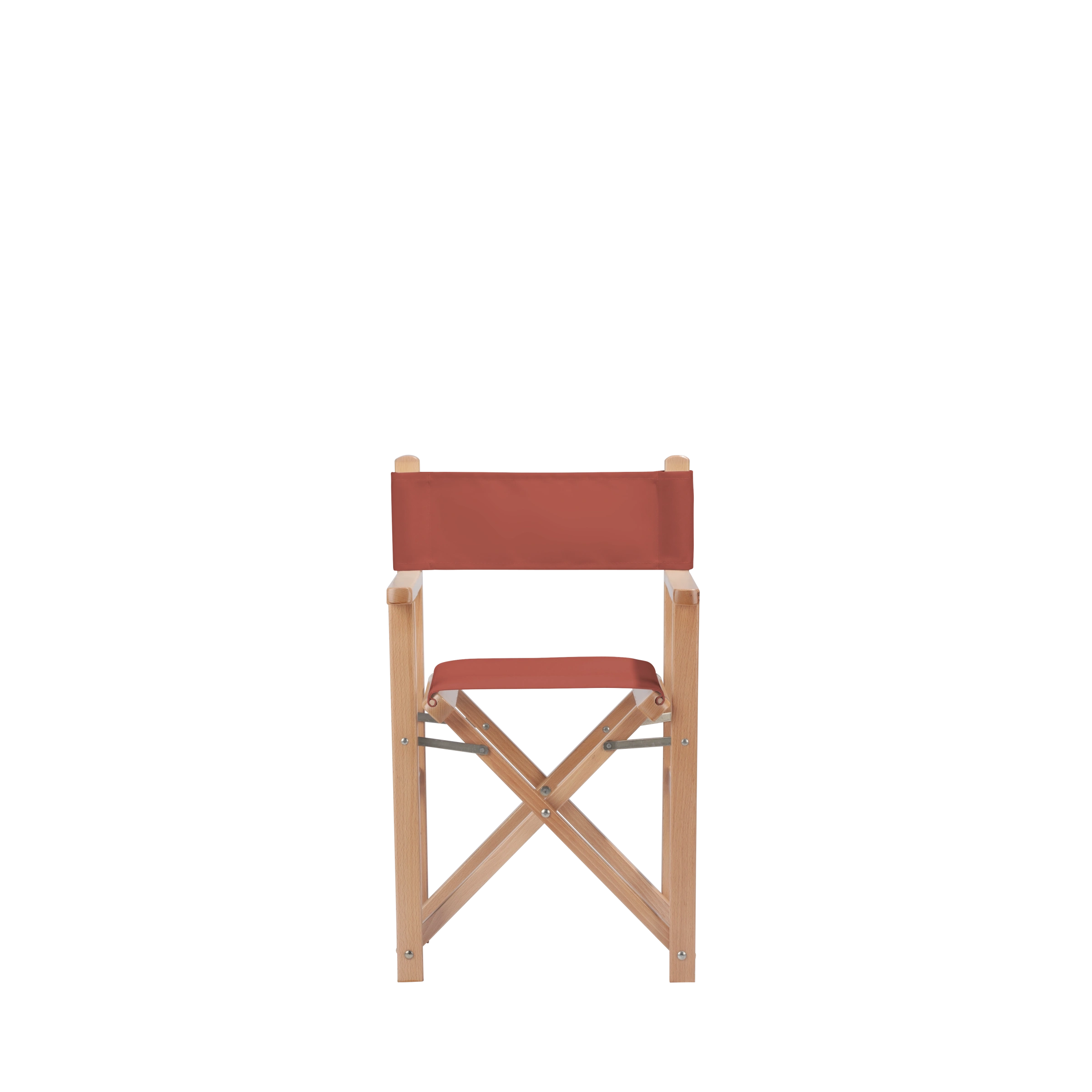 Kinderstuhl Nanni aus naturfarbenem Buchenholz mit Bezug in terracotta, Frontalansicht
#Mini | Set (Farbe)_terracotta