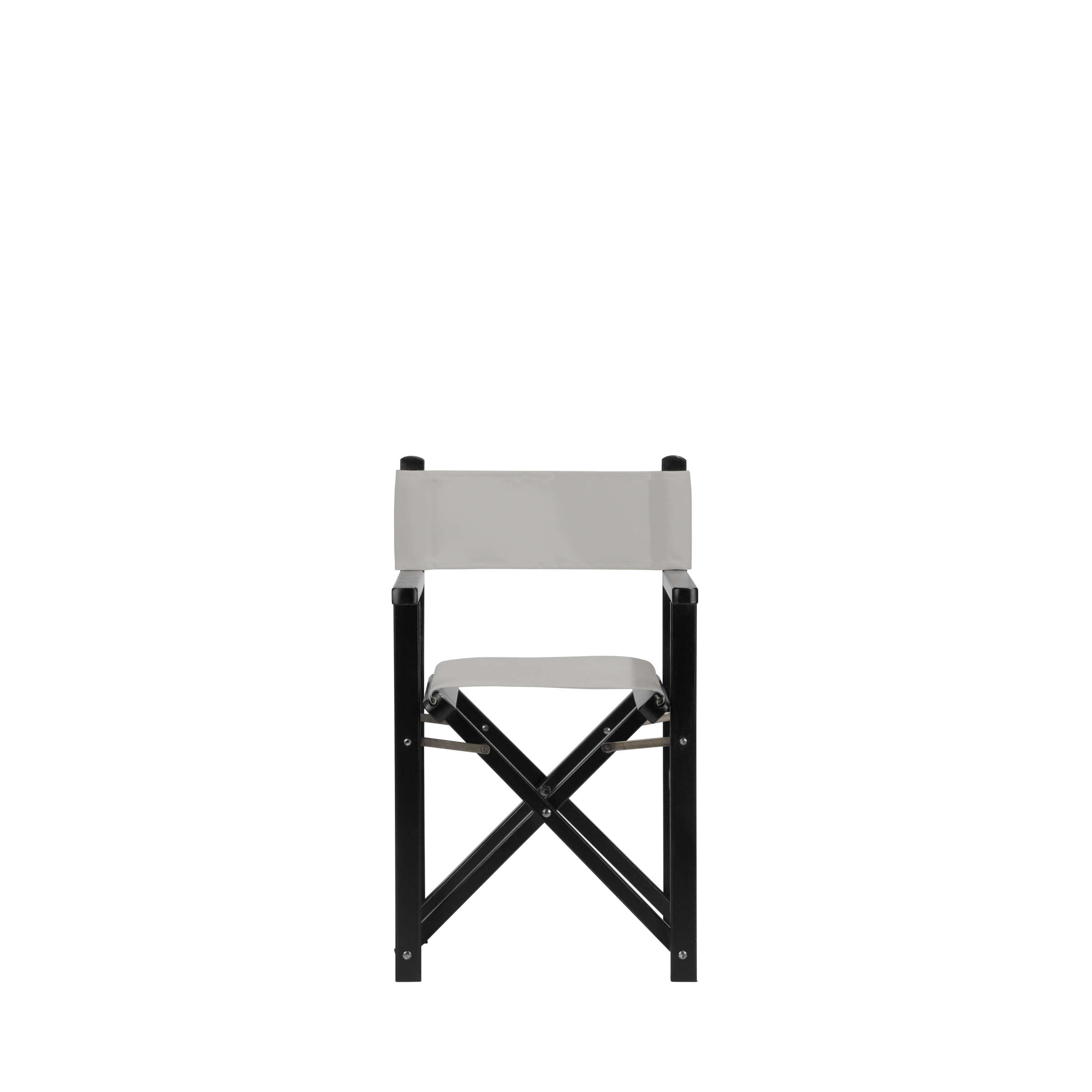 Kinderstuhl Nanni aus schwarzem Buchenholz mit hellgrauem Bezug, Frontalansicht
#Mini | Set (Farbe)_hellgrau