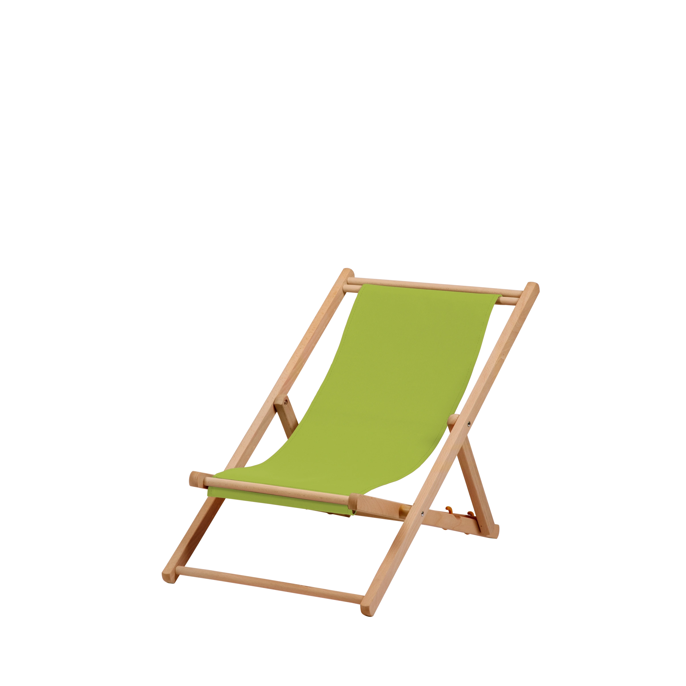Liegestuhl Greta aus natur geöltem Buchenholz mit hellgrünem Bezug, Seitenansicht
#Mini | Liegefläche (Farbe)_hellgrün