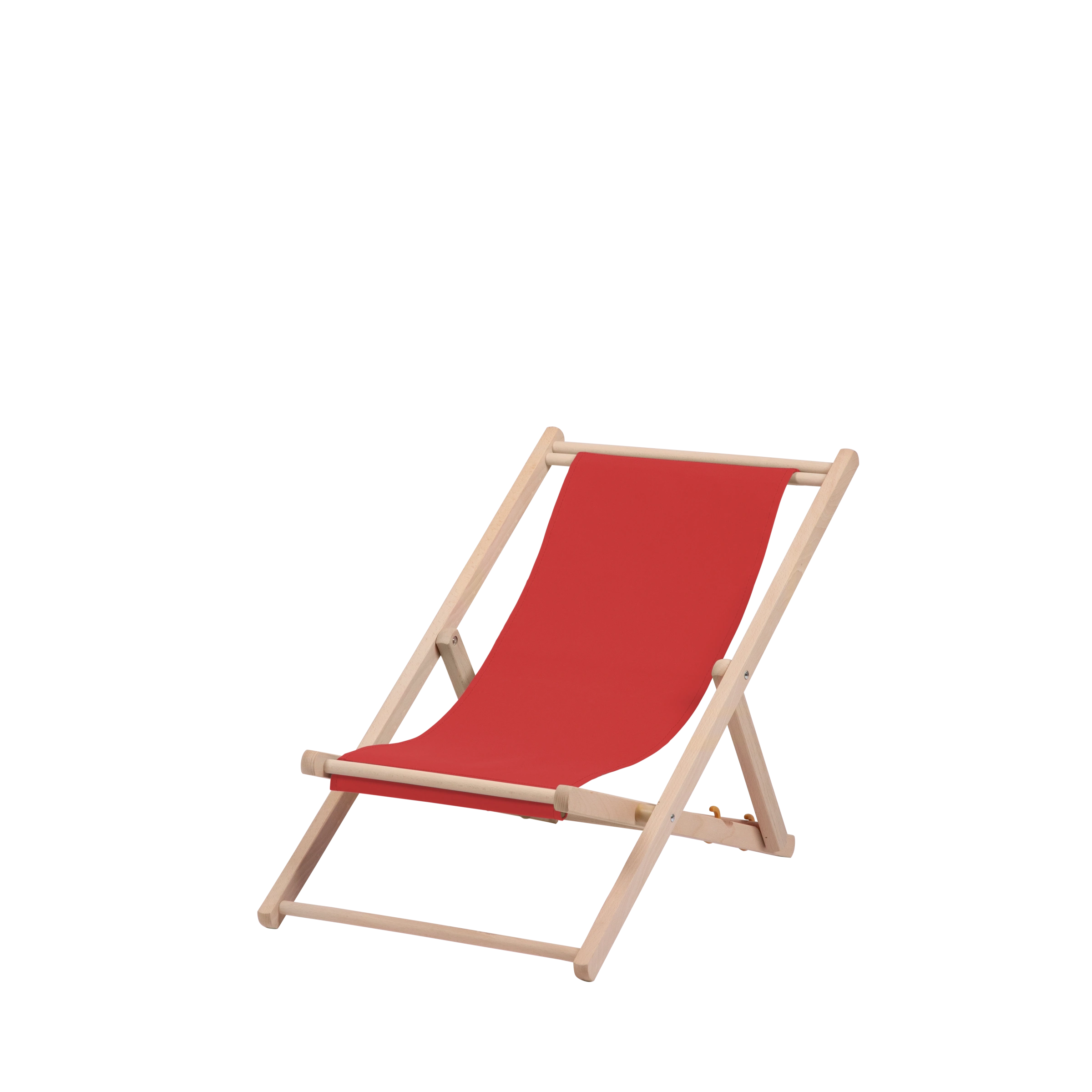 Liegestuhl Greta aus naturbelassenem Buchenholz mit Bezug in rivarot, Seitenansicht
#Mini | Liegefläche (Farbe)_rivarot
