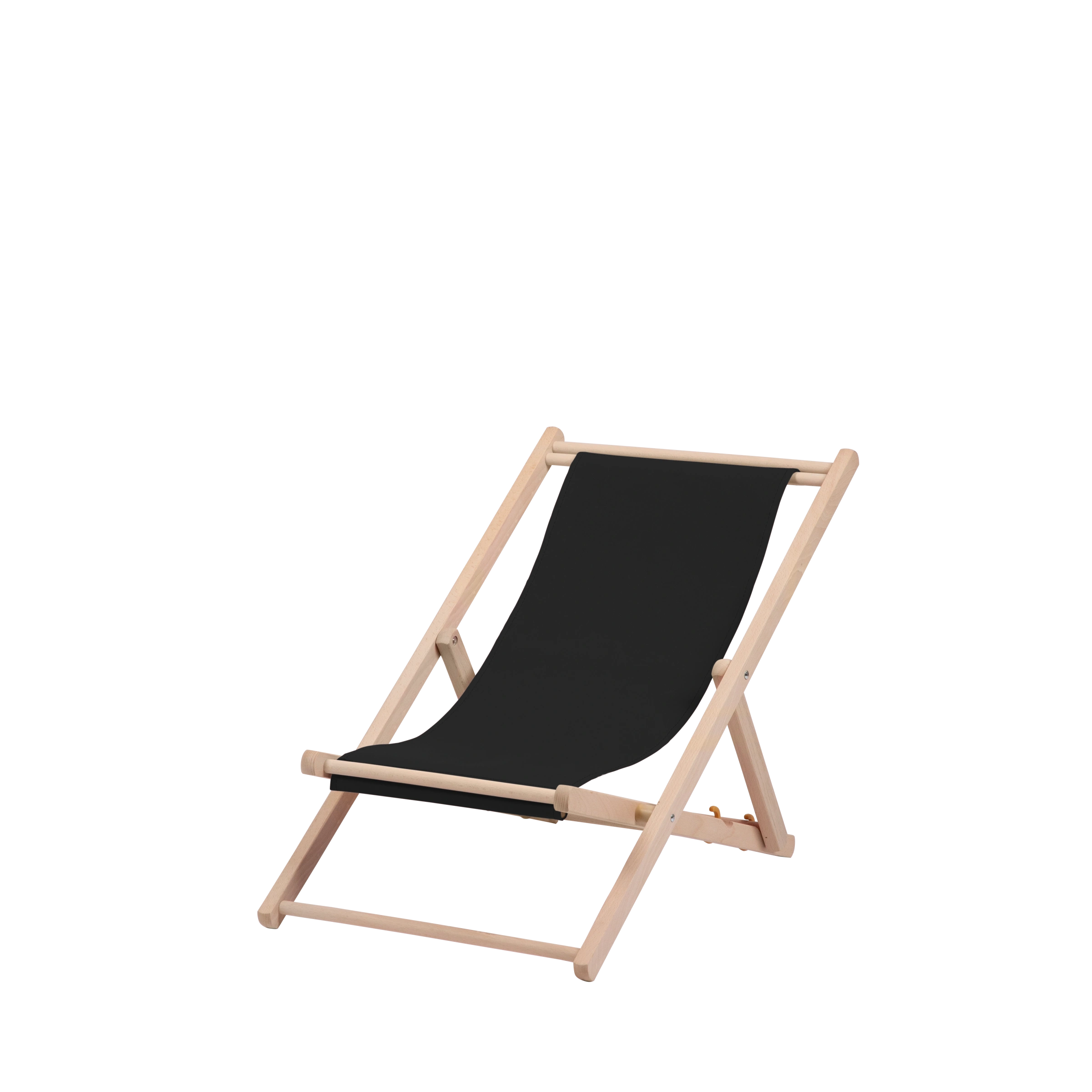 Liegestuhl Greta aus naturbelassenem Buchenholz mit schwarzem Bezug, Seitenansicht
#Mini | Liegefläche (Farbe)_schwarz
