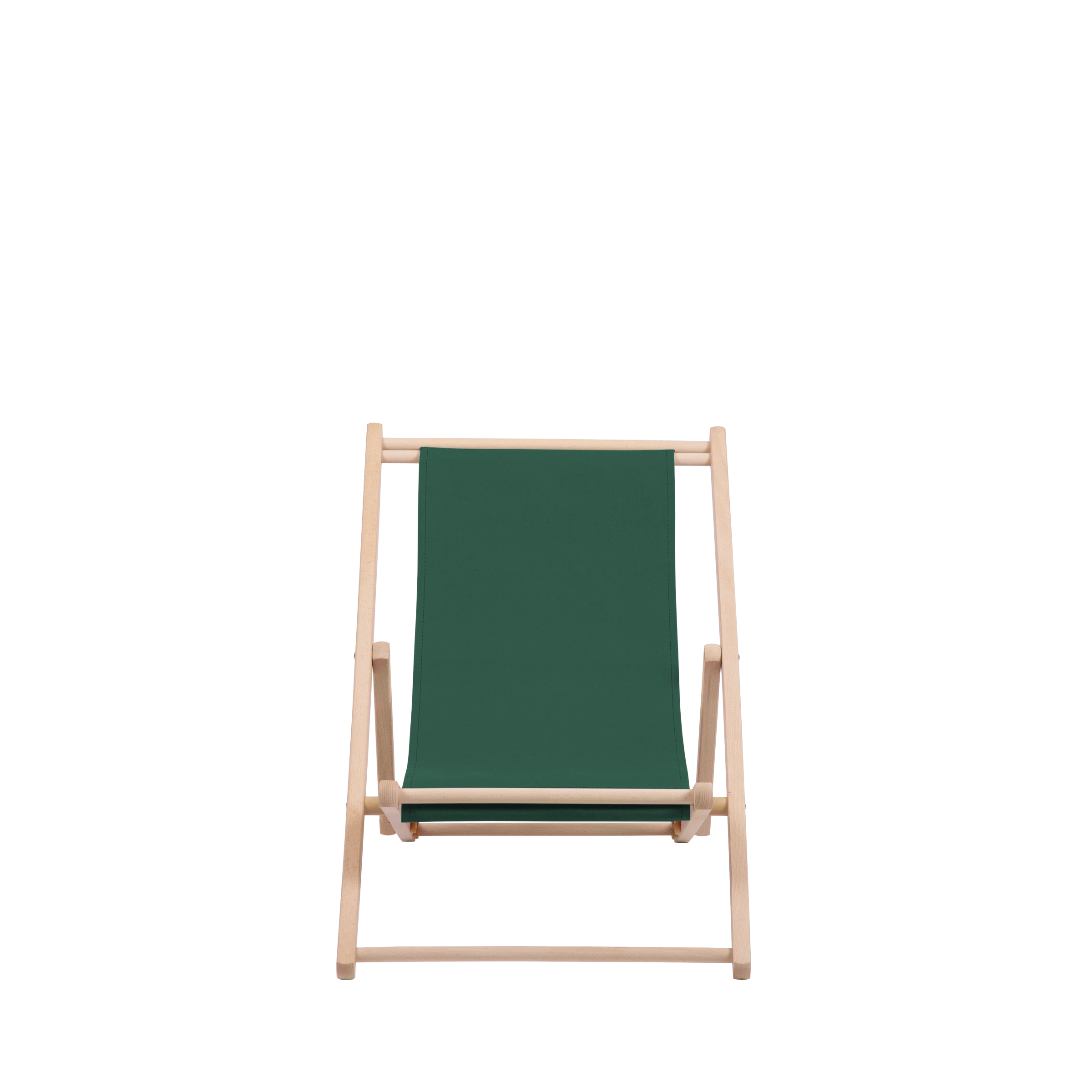 Liegestuhl Greta aus naturbelassenem Buchenholz mit dunkelgrünem Bezug, Frontalansicht
#Mini | Liegefläche (Farbe)_dunkelgrün