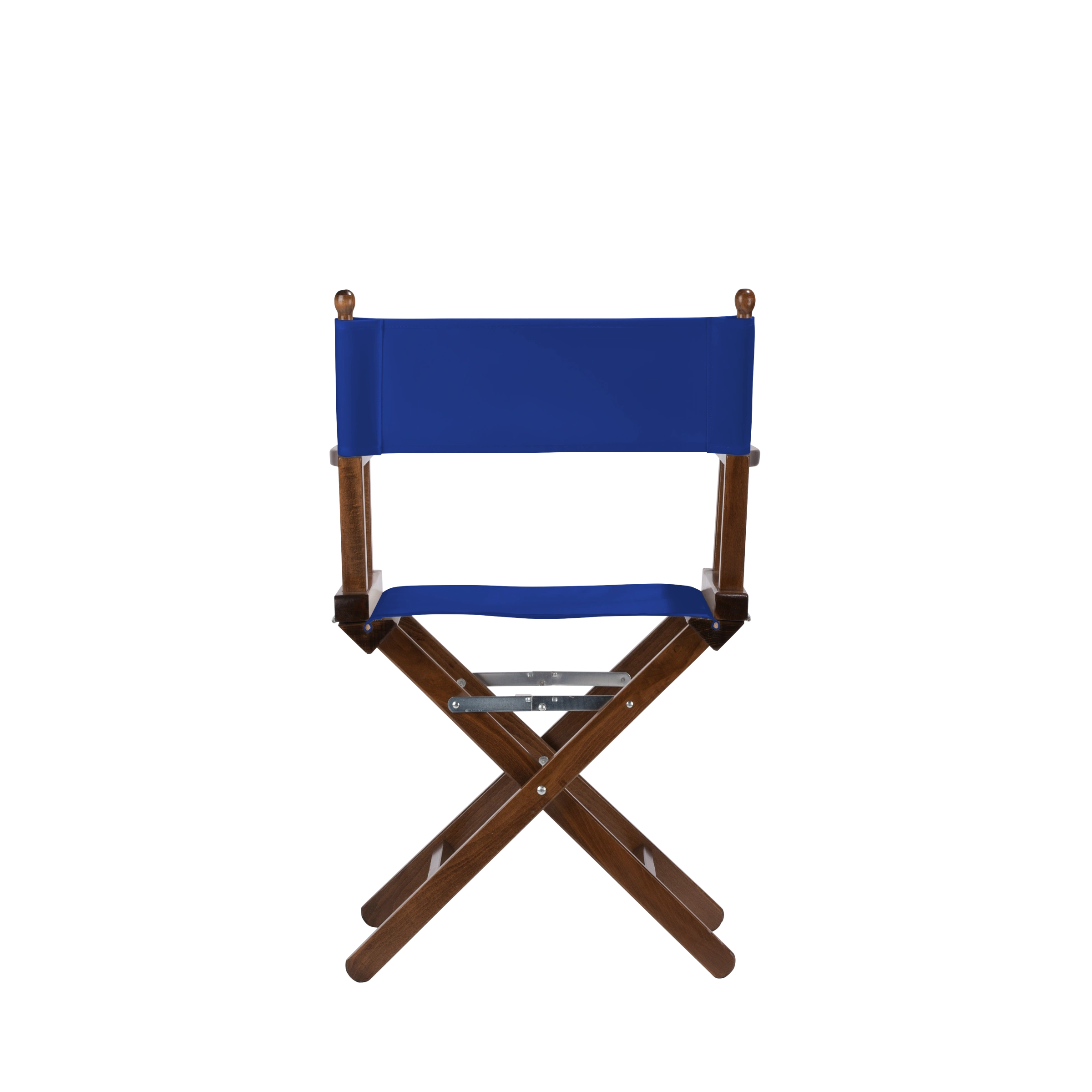Regiestuhl Alfred aus braunem Buchenholz mit dunkelblauem Bezug, Rückansicht
#Classic | Set (Farbe)_dunkelblau