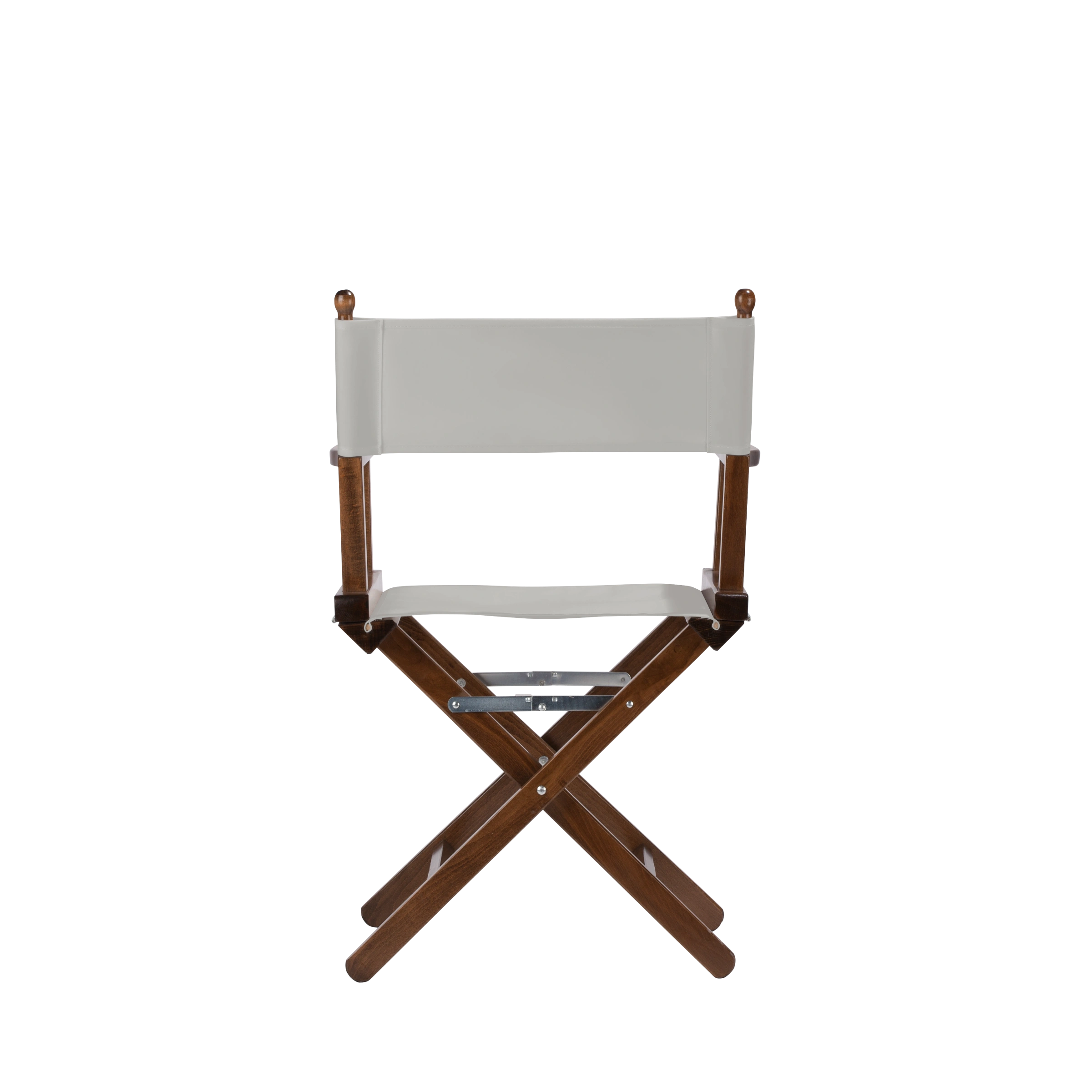 Regiestuhl Alfred aus braunem Buchenholz mit hellgrauem Bezug, Rückansicht
#Classic | Set (Farbe)_hellgrau