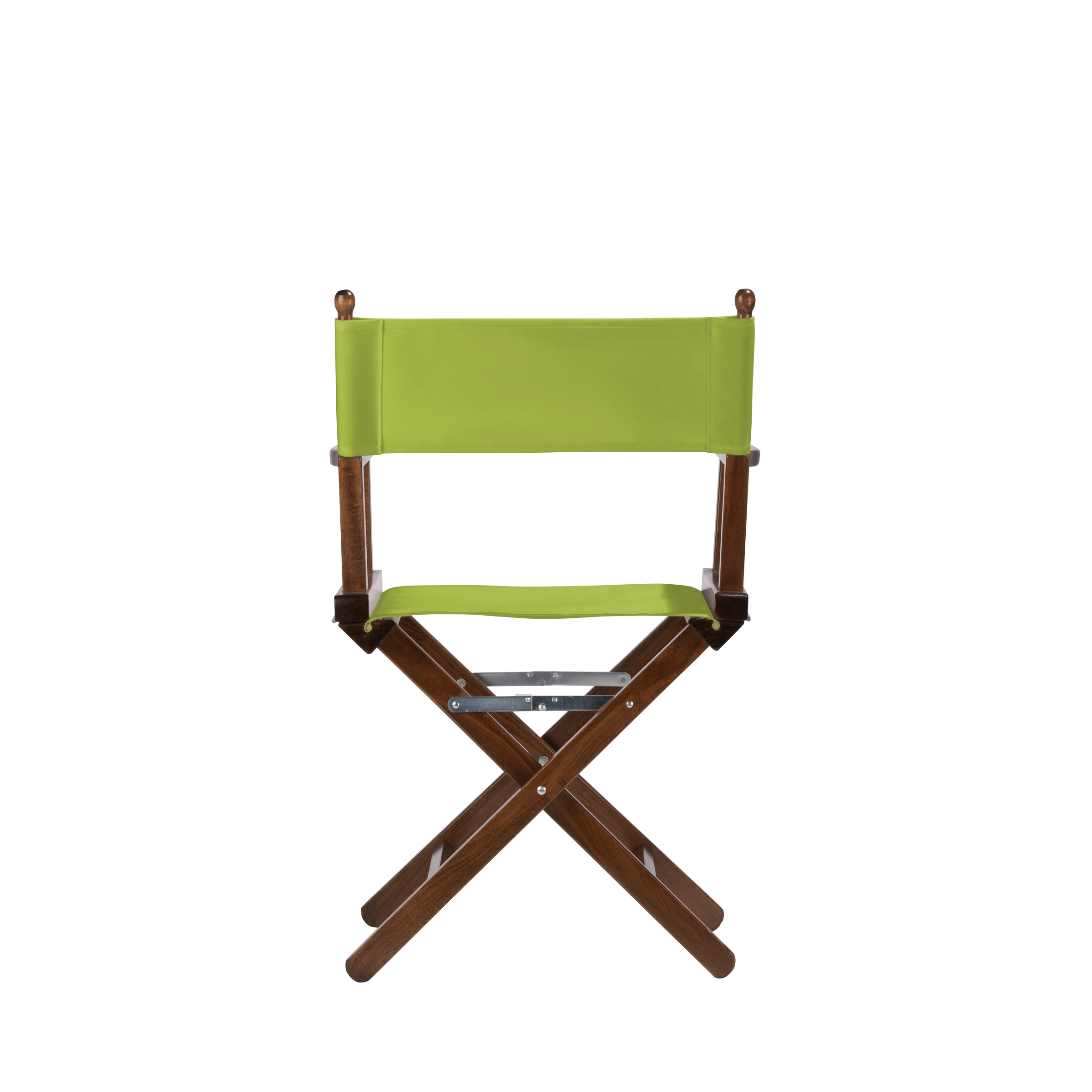 Regiestuhl Alfred aus braunem Buchenholz mit hellgrünem Bezug, Rückansicht
#Classic | Set (Farbe)_hellgrün