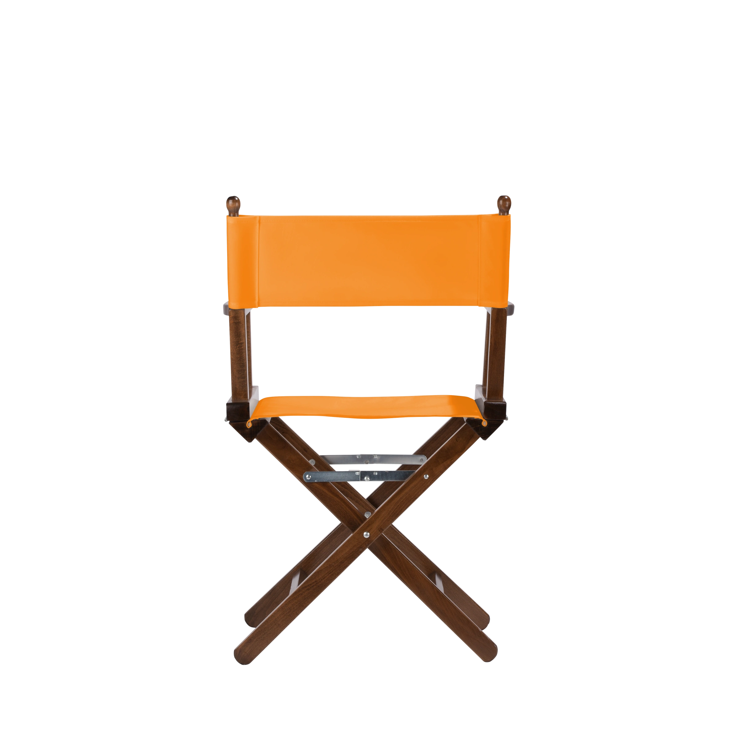 Regiestuhl Alfred aus braunem Buchenholz mit Bezug in mandarine, Rückansicht
#Classic | Set (Farbe)_mandarine