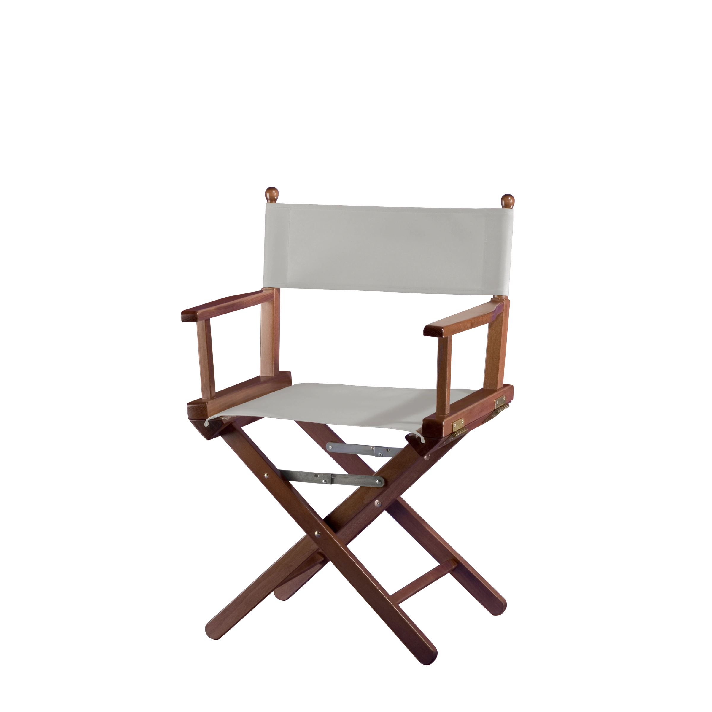 Regiestuhl Alfred aus braunem Buchenholz mit hellgrauem Bezug, Seitenansicht
#Classic | Set (Farbe)_hellgrau