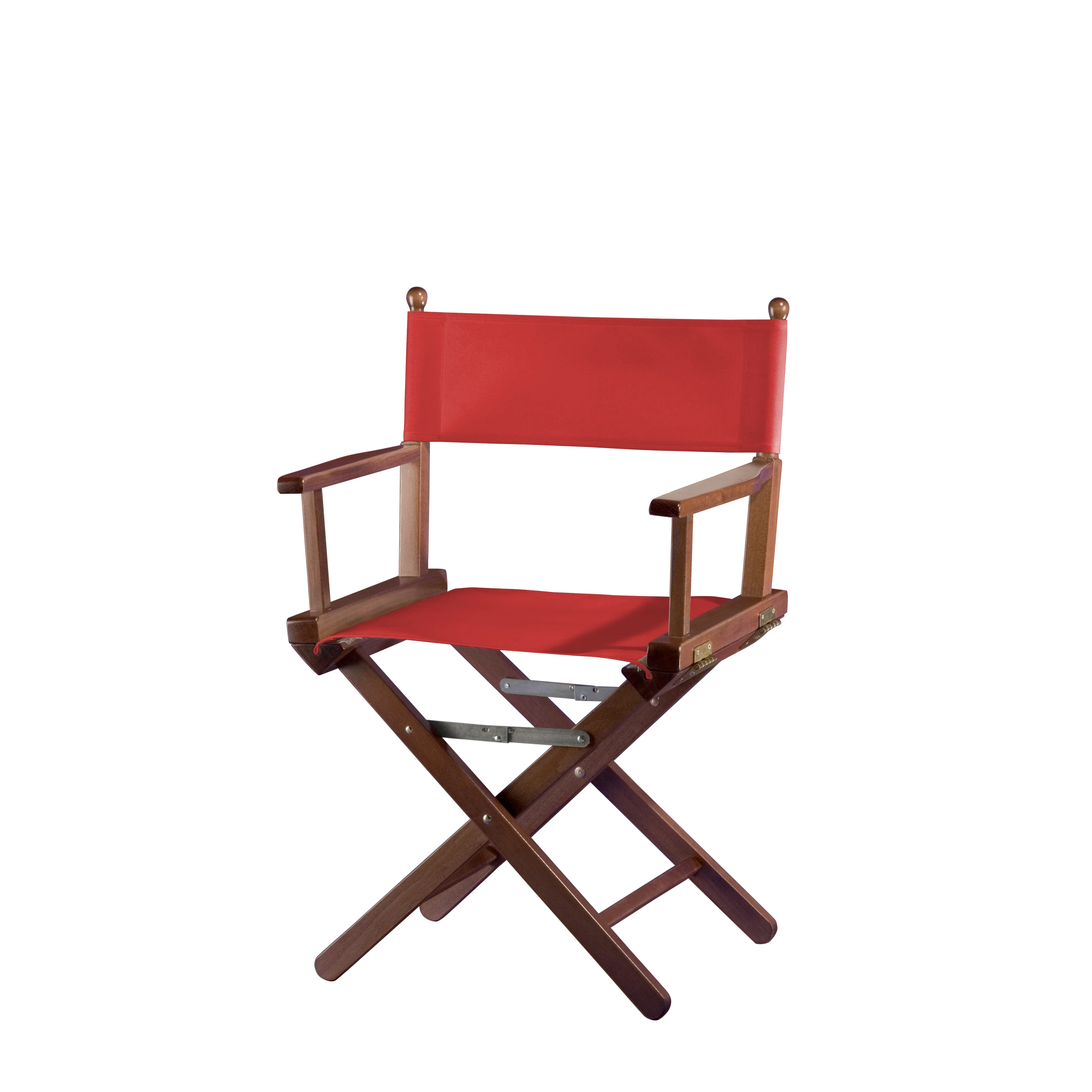 Regiestuhl Alfred aus braunem Buchenholz mit Bezug in rivarot, Seitenansicht
#Classic | Set (Farbe)_rivarot