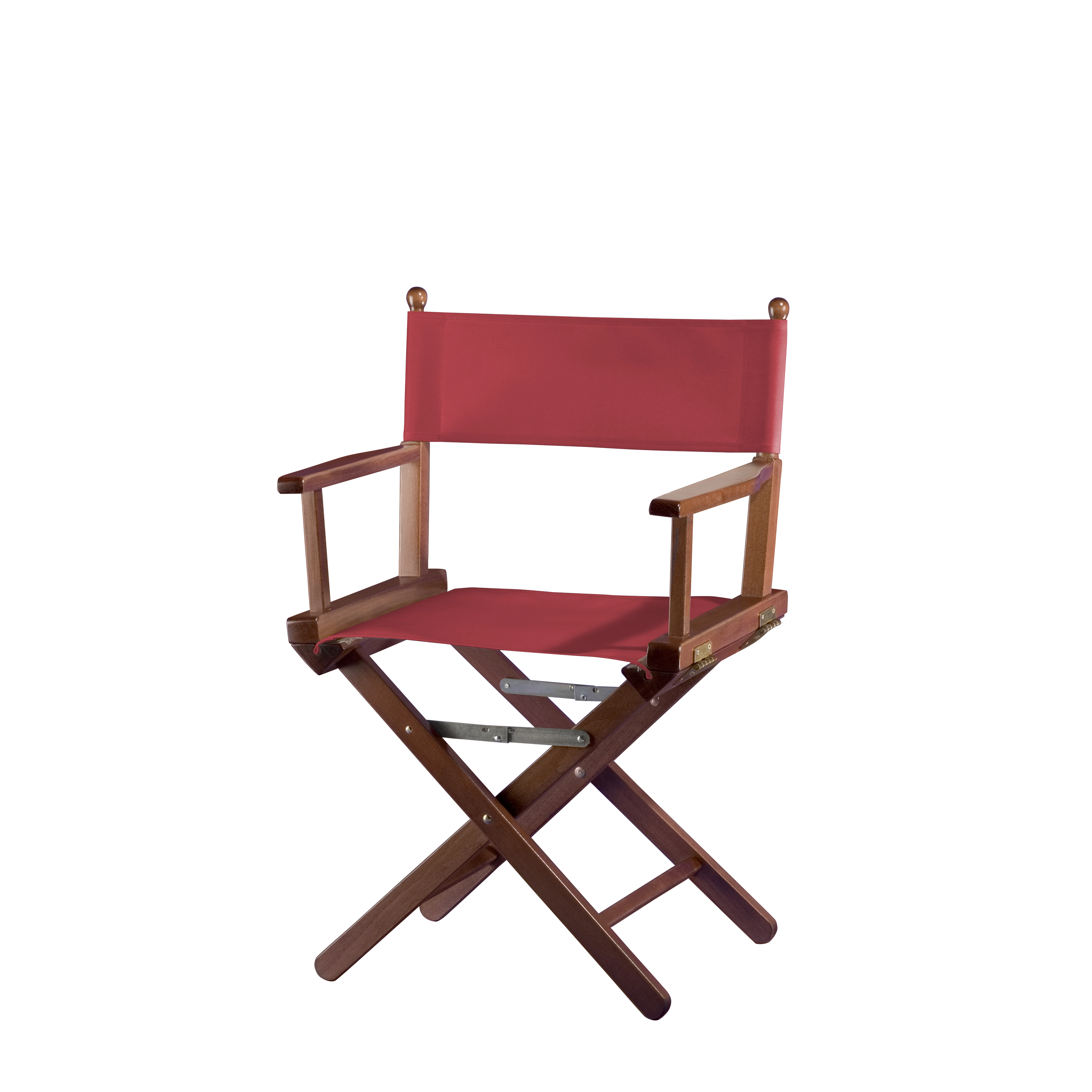 Regiestuhl Alfred aus braunem Buchenholz mit rotem Bezug, Seitenansicht
#Classic | Set (Farbe)_rot