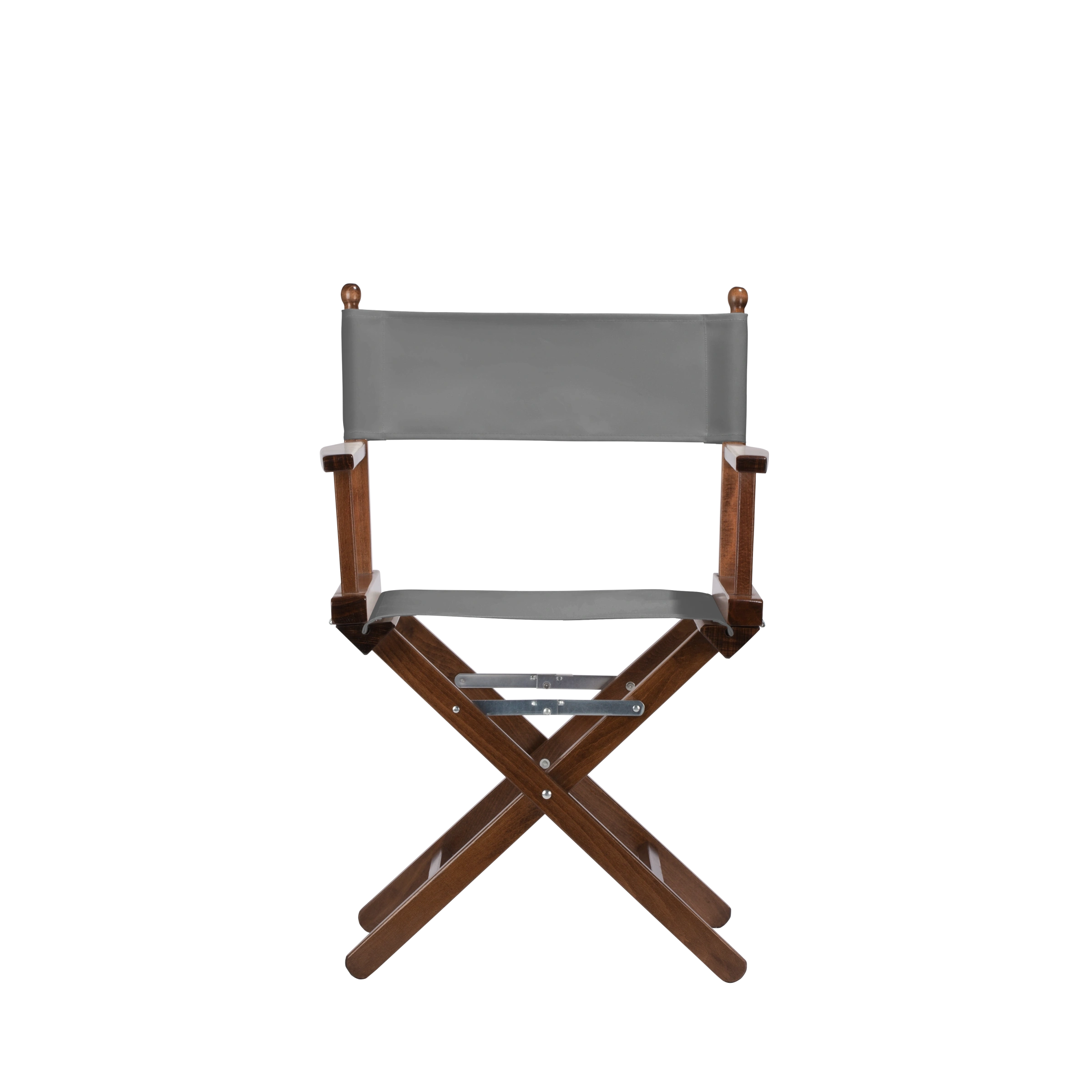 Regiestuhl Alfred aus braunem Buchenholz mit anthrazitem Bezug, Frontalansicht
#Classic | Set (Farbe)_anthrazit