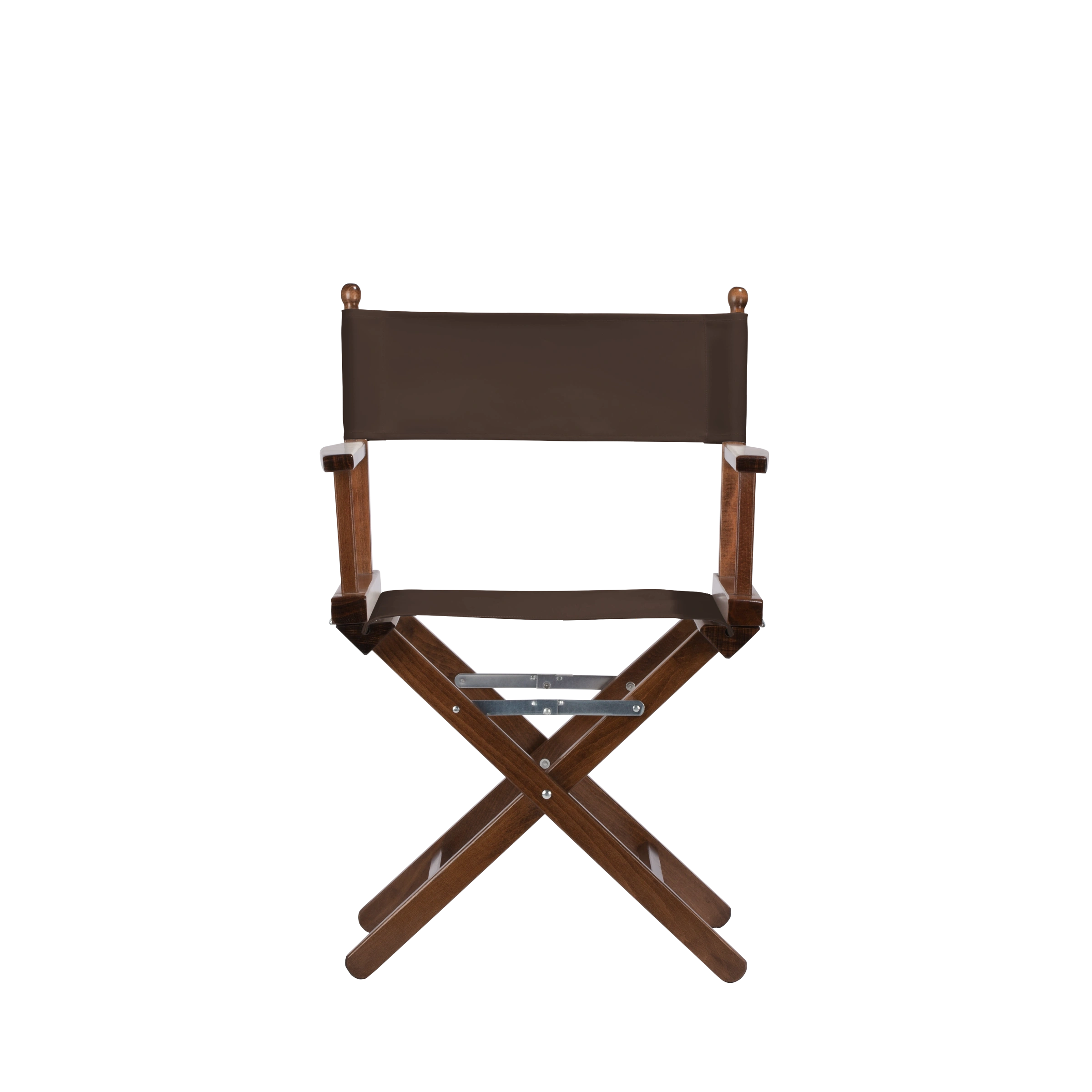 Regiestuhl Alfred aus braunem Buchenholz mit Bezug in caffé, Frontalansicht
#Classic | Set (Farbe)_caffé