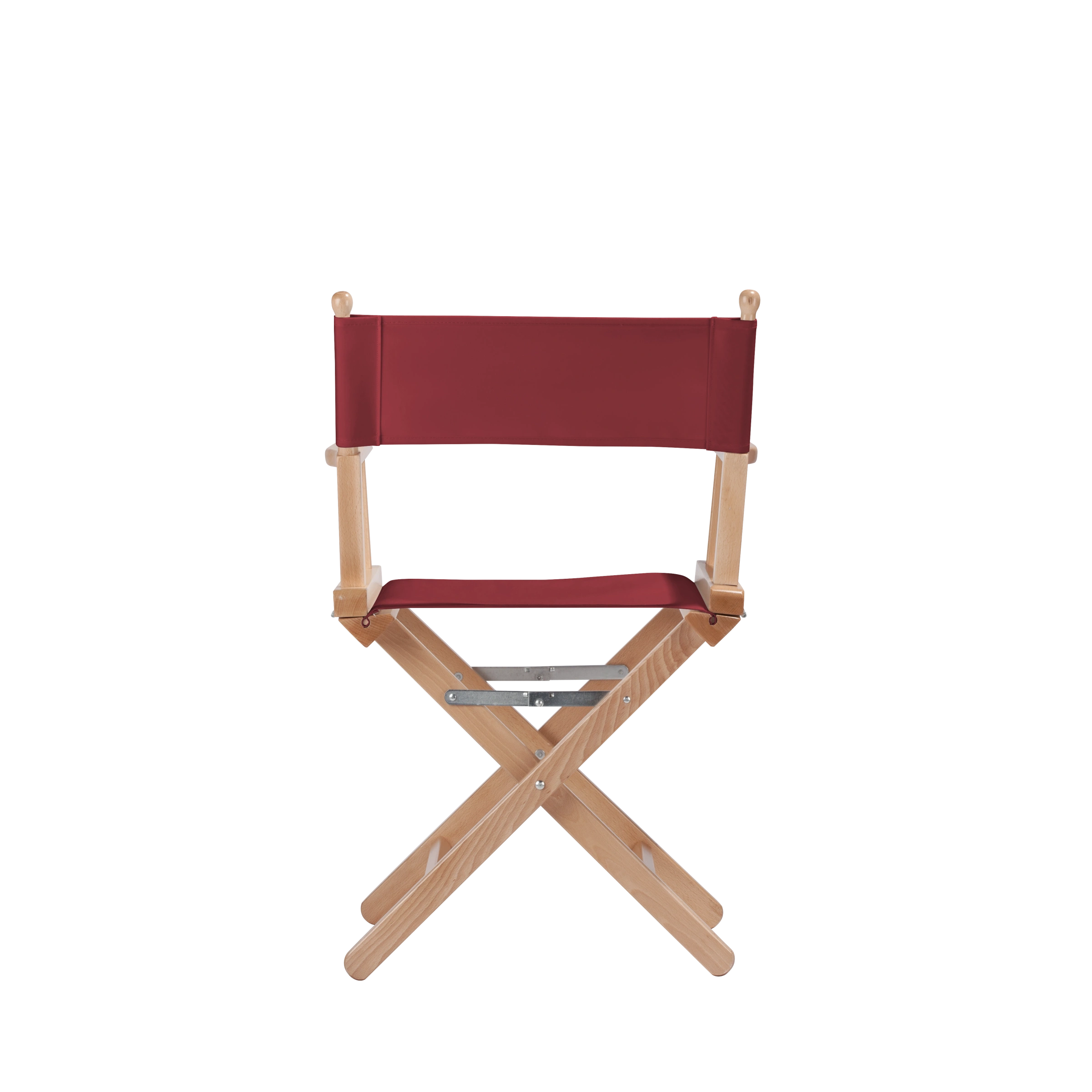 Regiestuhl Alfred aus naturfarbenem Buchenholz mit Bezug in bordeaux, Rückansicht
#Classic | Set (Farbe)_bordeaux
