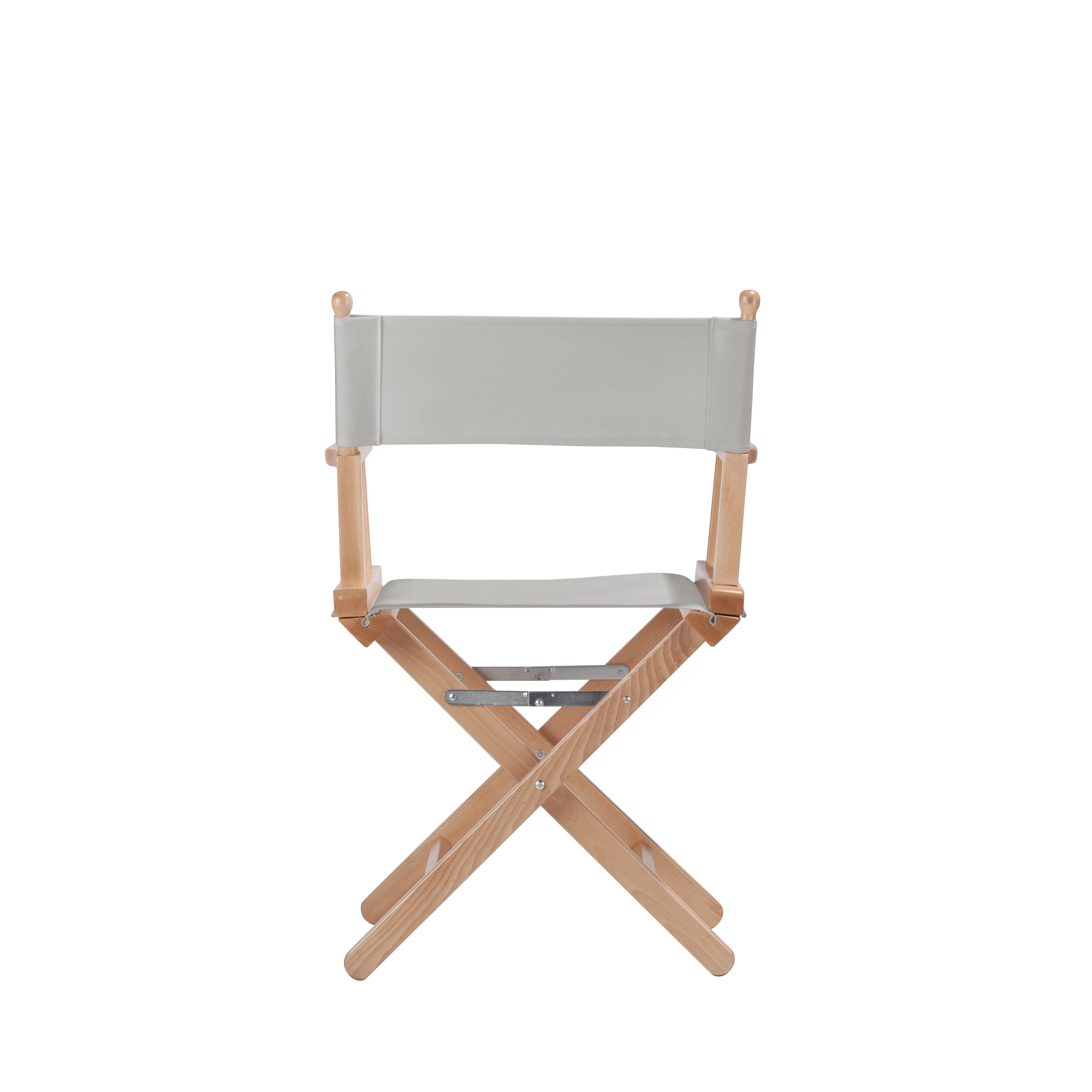 Regiestuhl Alfred aus naturfarbenem Buchenholz mit hellgrauem Bezug, Rückansicht
#Classic | Set (Farbe)_hellgrau