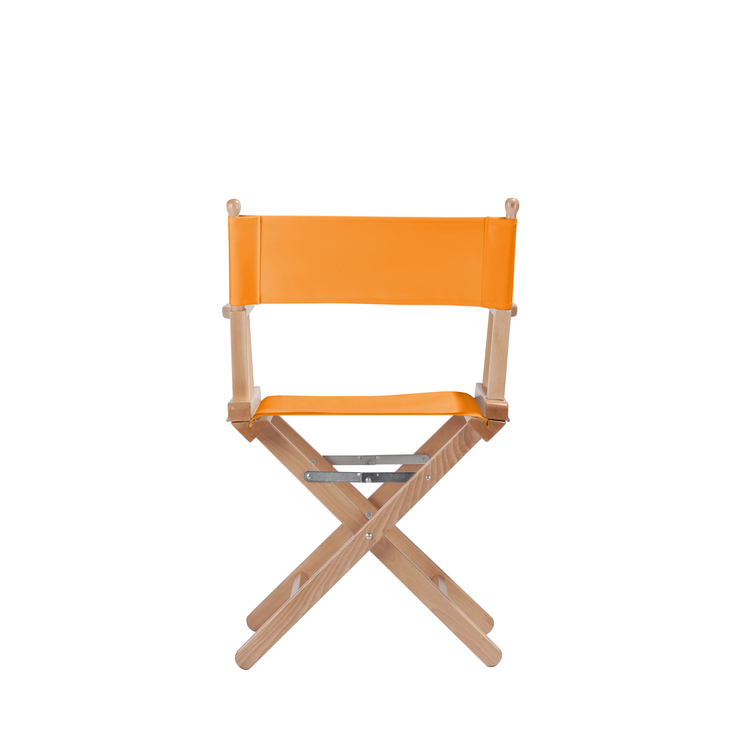 Regiestuhl Alfred aus naturfarbenem Buchenholz mit Bezug in mandarine, Rückansicht
#Classic | Set (Farbe)_mandarine