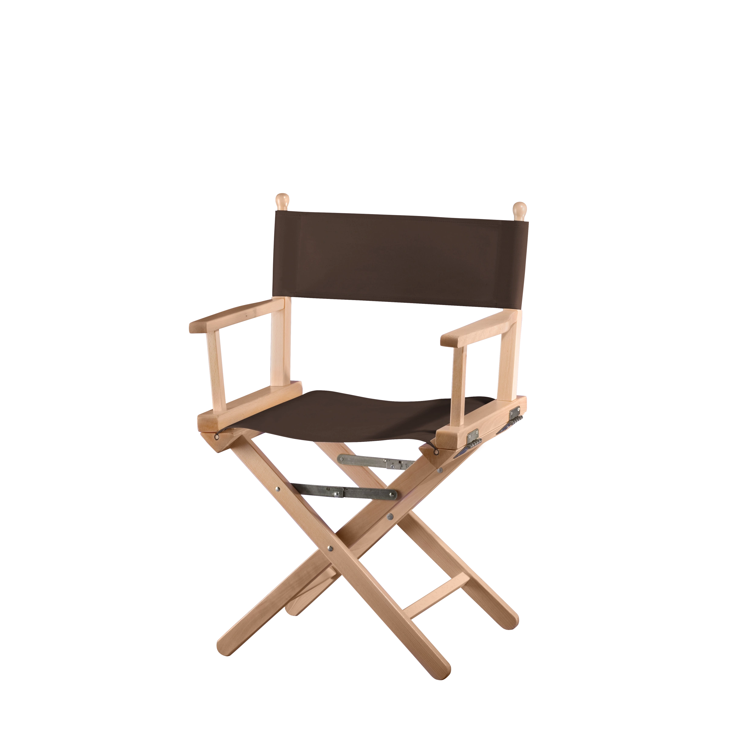 Regiestuhl Alfred aus naturfarbenem Buchenholz mit Bezug in caffé, Seitenansicht
#Classic | Set (Farbe)_caffé