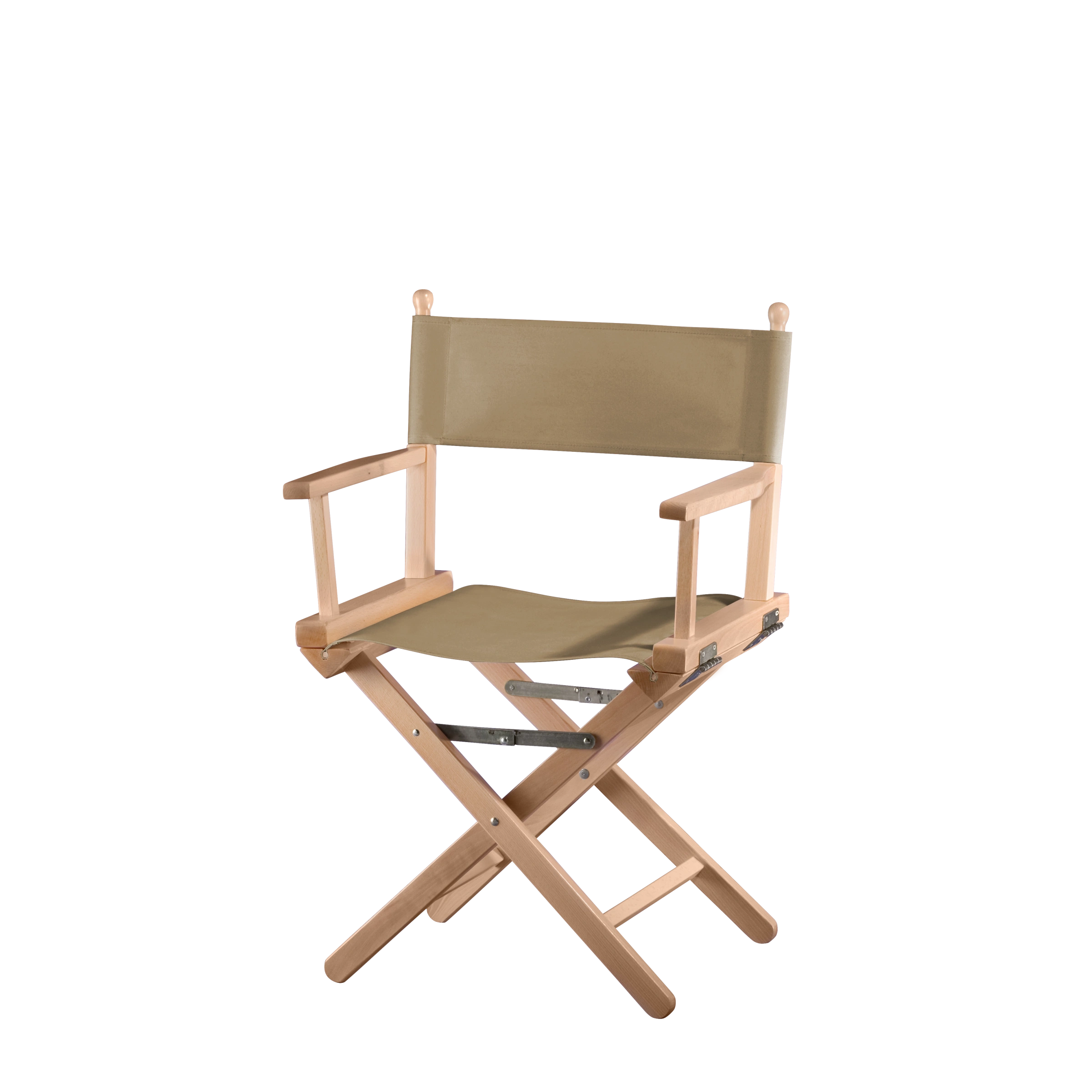 Regiestuhl Alfred aus naturfarbenem Buchenholz mit grau-beigeem Bezug, Seitenansicht
#Classic | Set (Farbe)_grau-beige