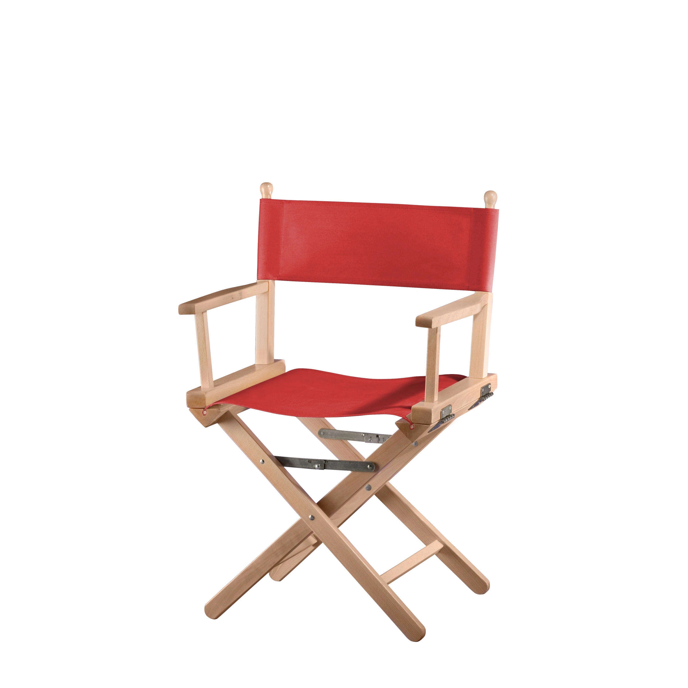 Regiestuhl Alfred aus naturfarbenem Buchenholz mit Bezug in rivarot, Seitenansicht
#Classic | Set (Farbe)_rivarot