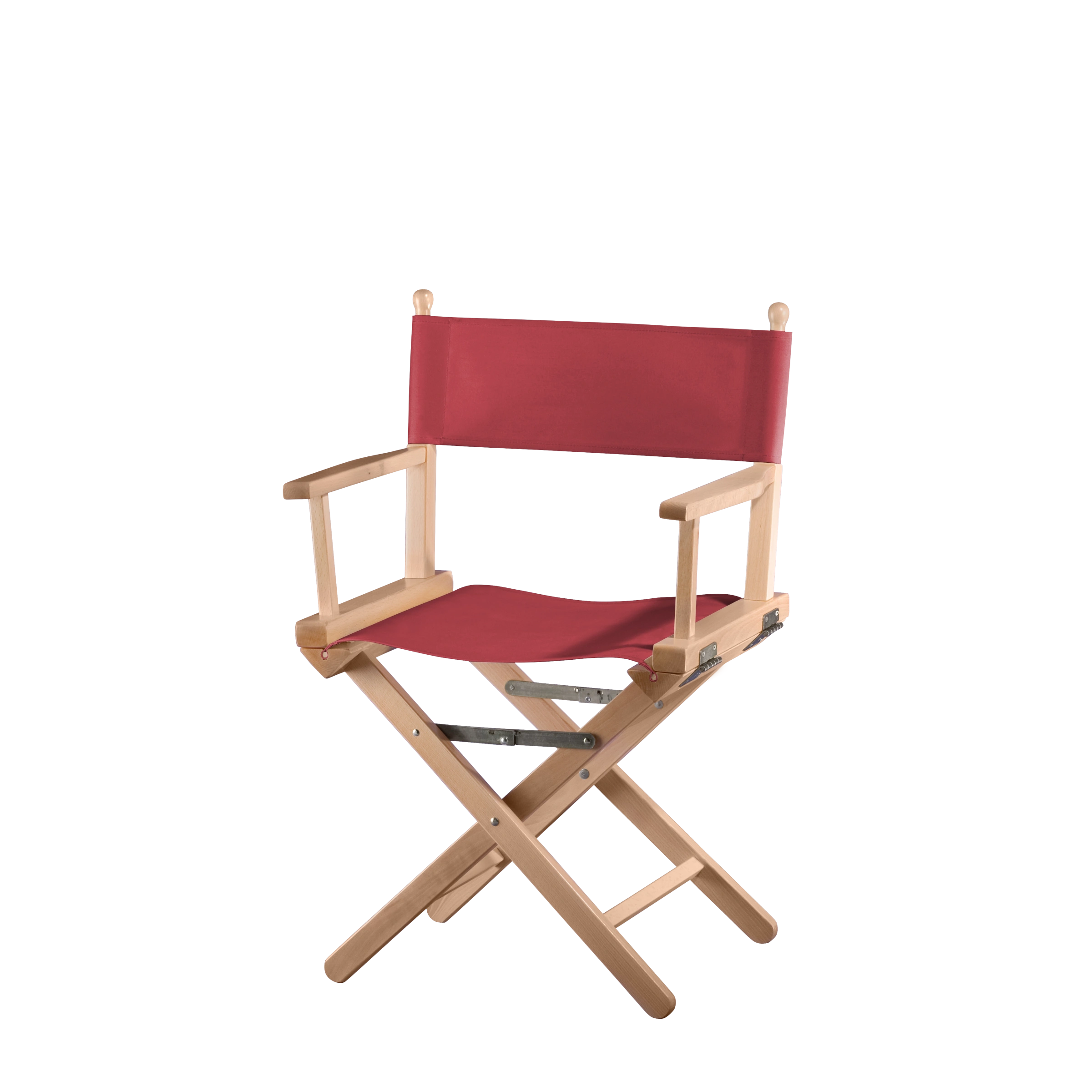 Regiestuhl Alfred aus naturfarbenem Buchenholz mit rotem Bezug, Seitenansicht
#Classic | Set (Farbe)_rot