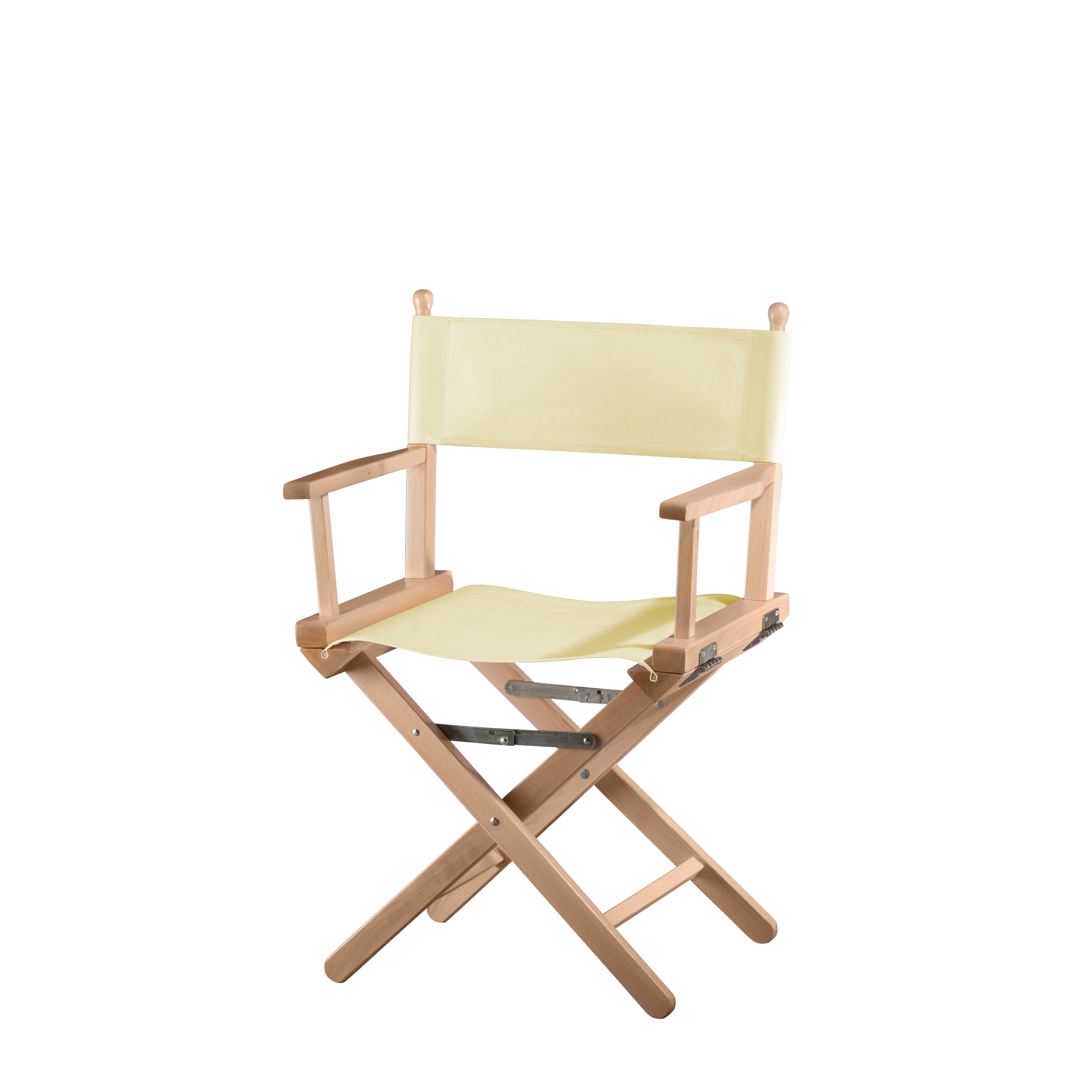 Regiestuhl Alfred aus naturfarbenem Buchenholz mit Bezug in vanille, Seitenansicht
#Classic | Set (Farbe)_vanille