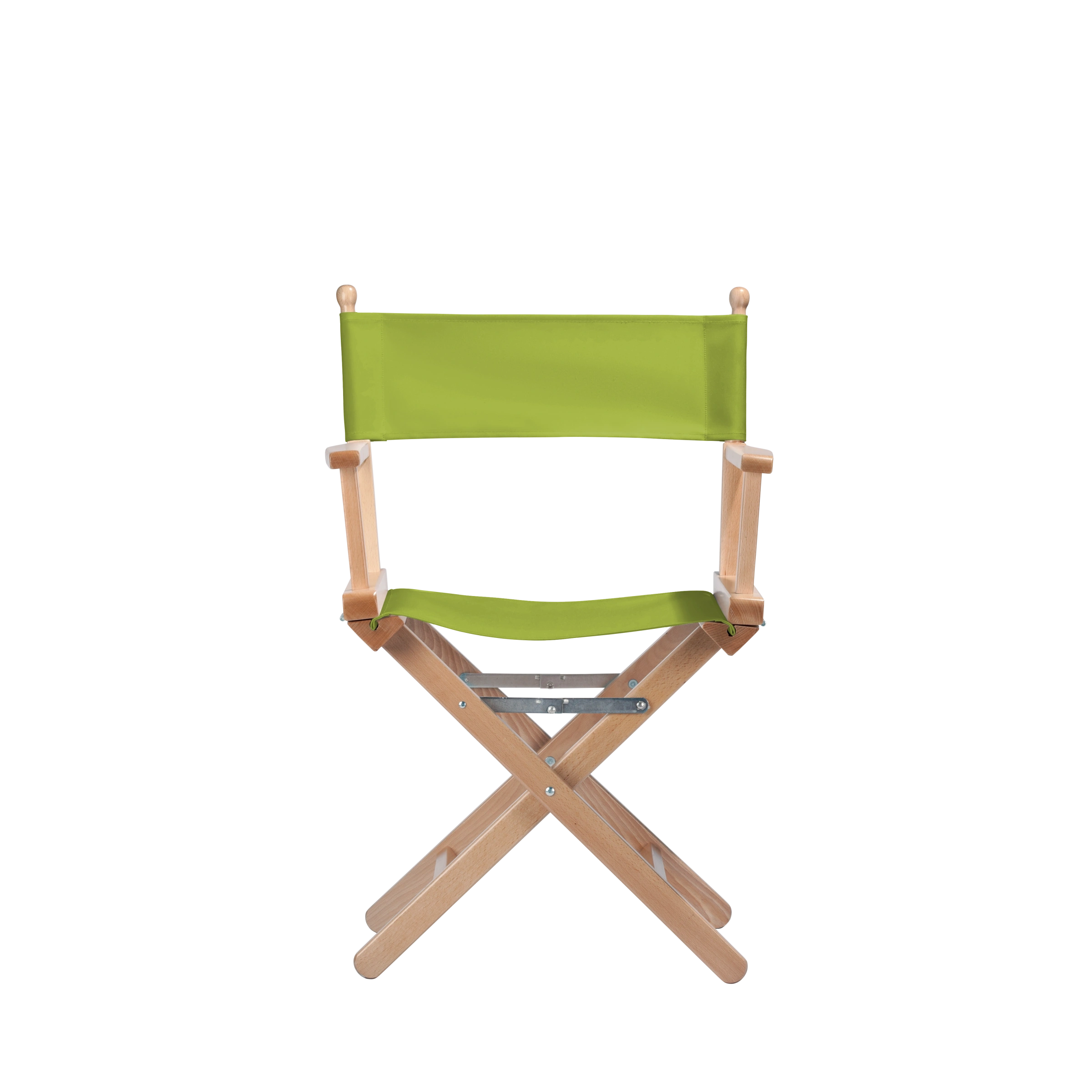 Regiestuhl Alfred aus naturfarbenem Buchenholz mit hellgrünem Bezug, Frontalansicht
#Classic | Set (Farbe)_hellgrün