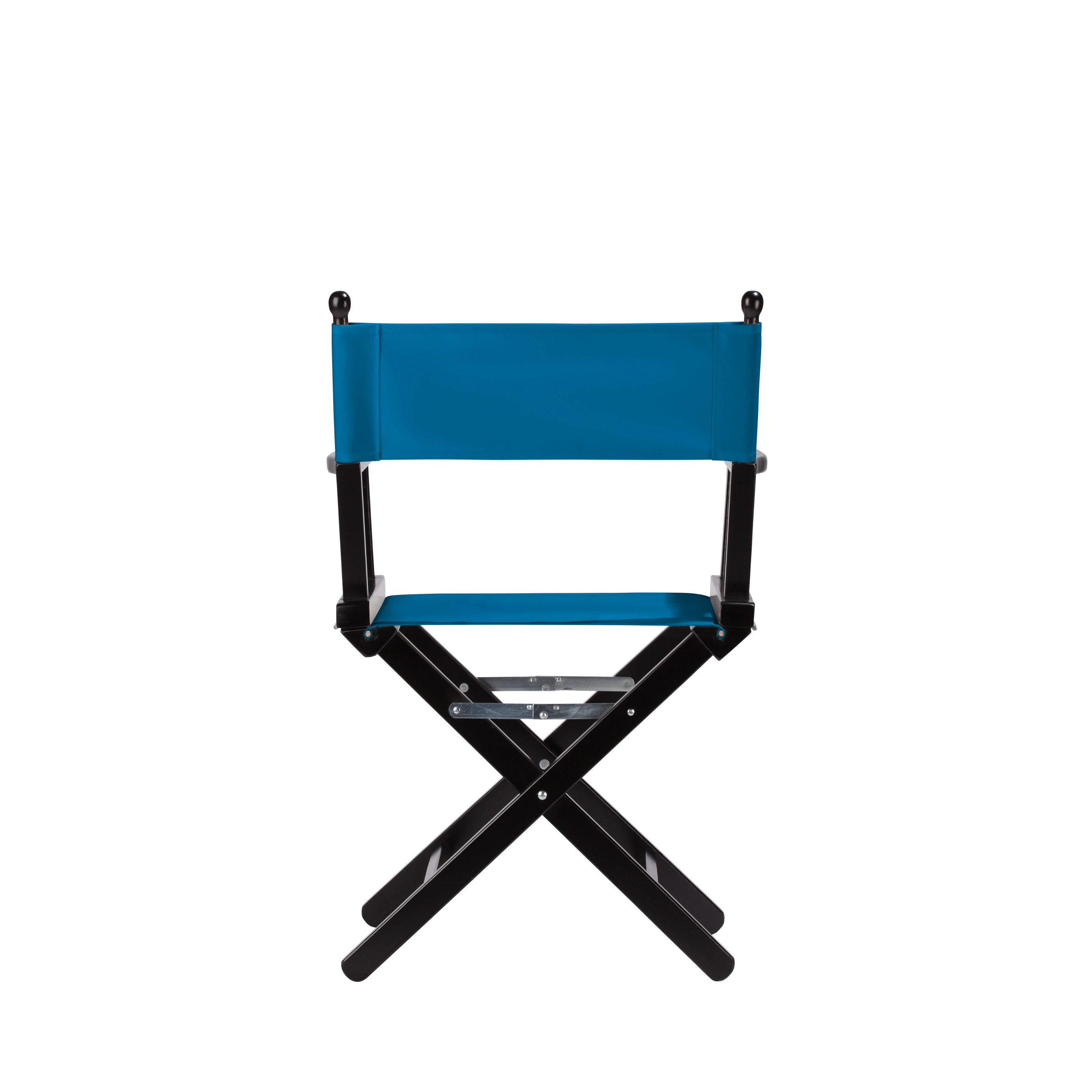 Regiestuhl Alfred aus schwarzem Buchenholz mit blauem Bezug, Rückansicht
#Classic | Set (Farbe)_blau