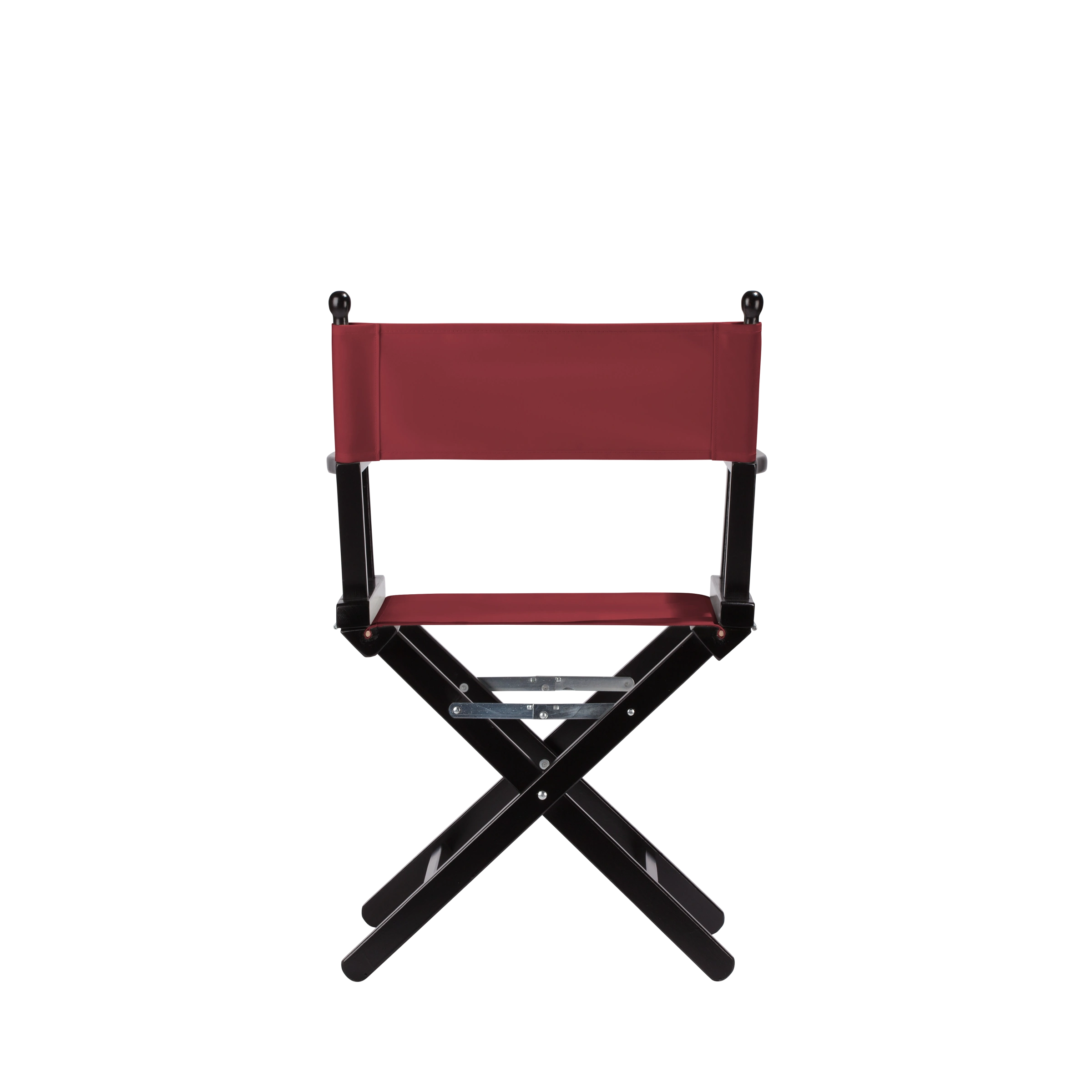 Regiestuhl Alfred aus schwarzem Buchenholz mit Bezug in bordeaux, Rückansicht
#Classic | Set (Farbe)_bordeaux