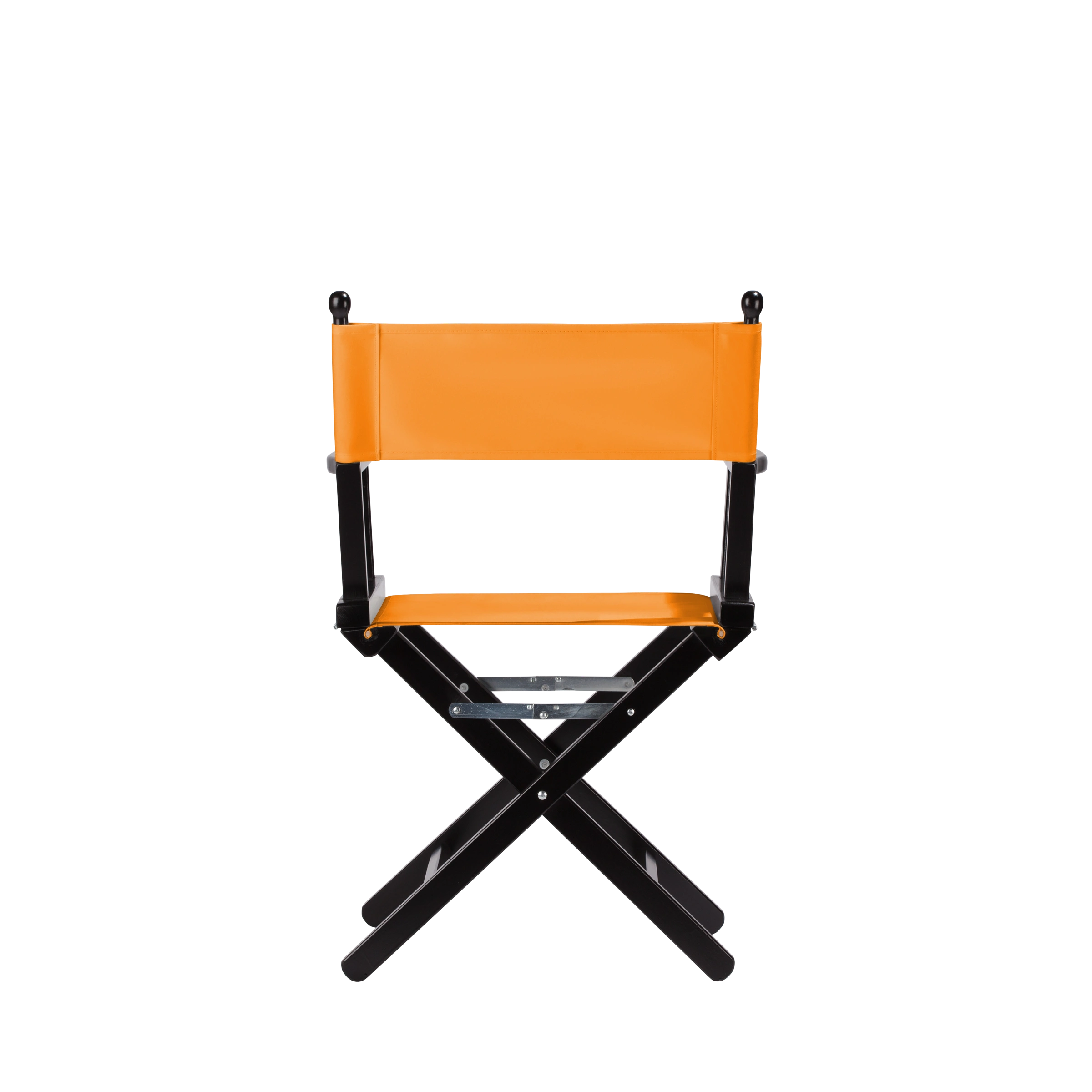 Regiestuhl Alfred aus schwarzem Buchenholz mit Bezug in mandarine, Rückansicht
#Classic | Set (Farbe)_mandarine